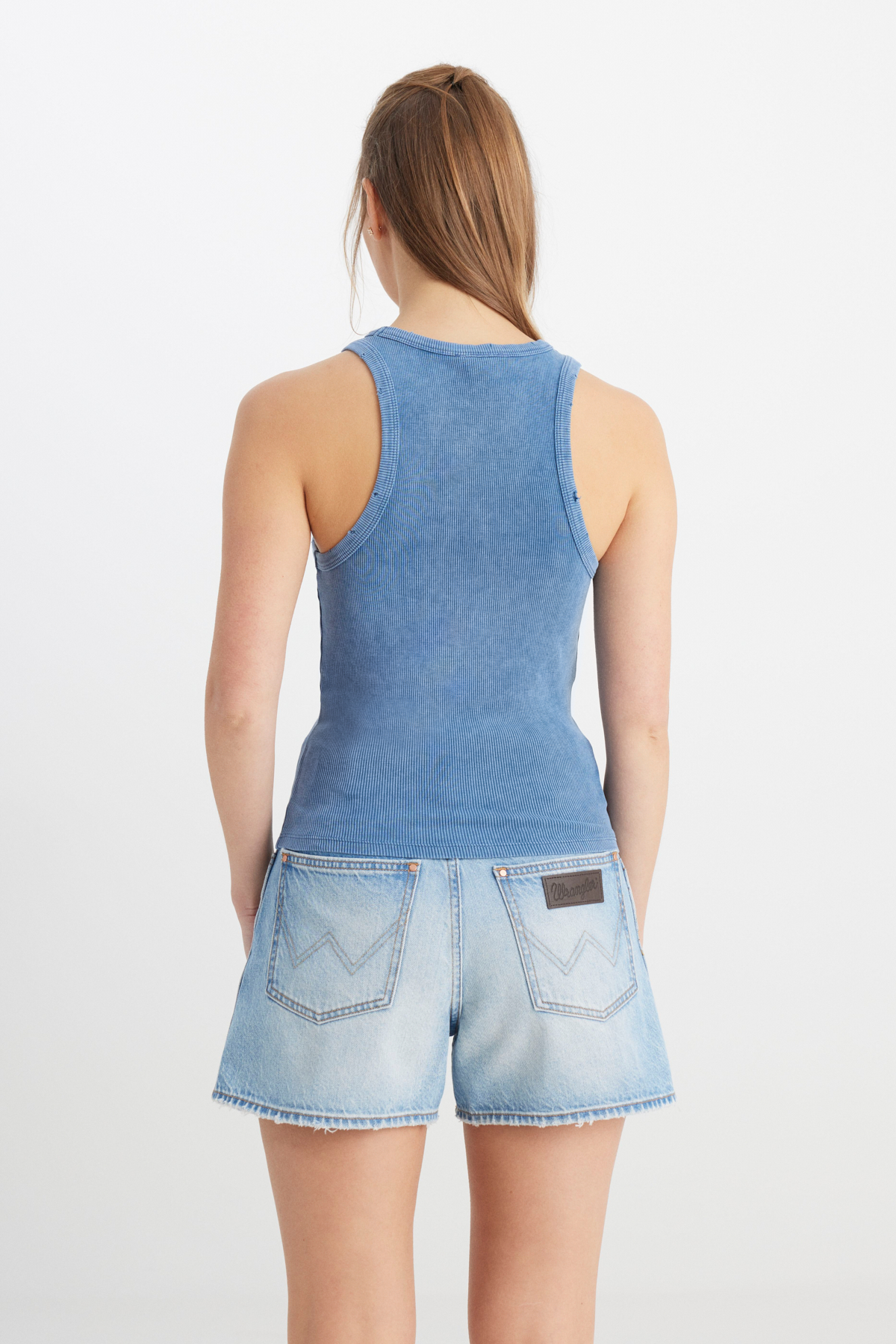 Wrangler Slim Fit Dar Kesim Bisiklet Yaka Lacivert Bluz görsel 5