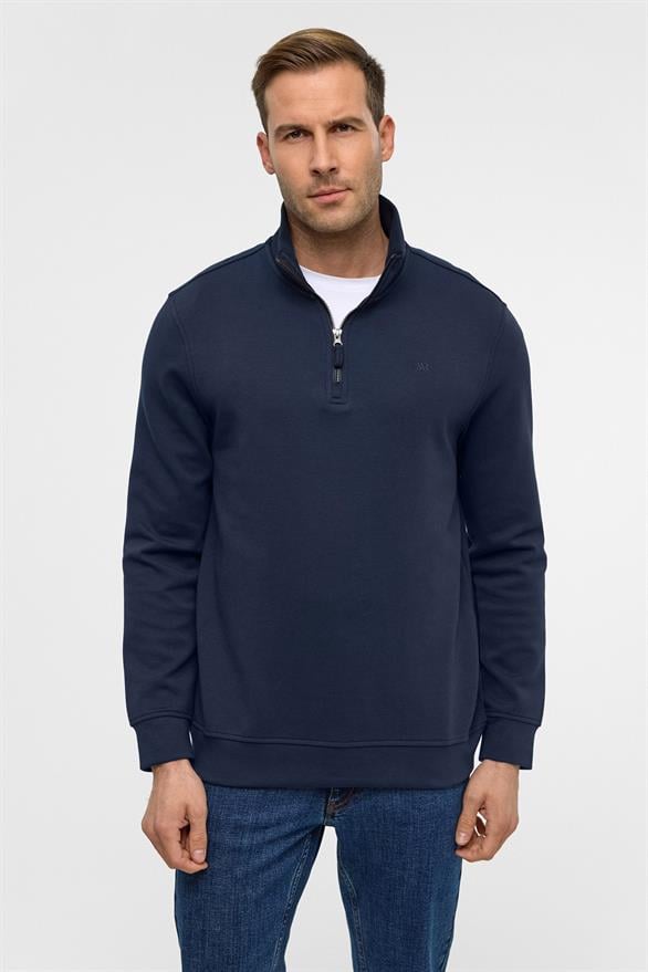 Süvari Lacivert Regular Düz Yarım Balıkçı Yaka Sweatshirt