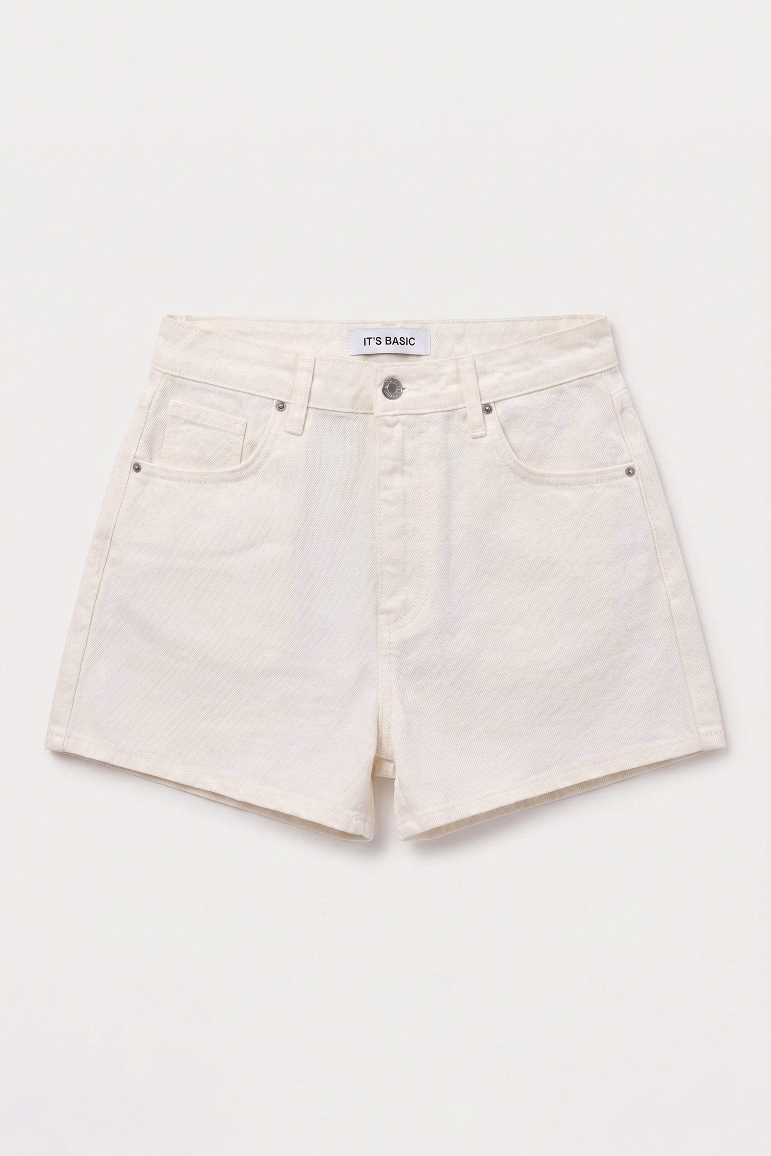 It's Basic Kadın Kırık Beyaz 7s6-101 Mini Mom Denim Şort