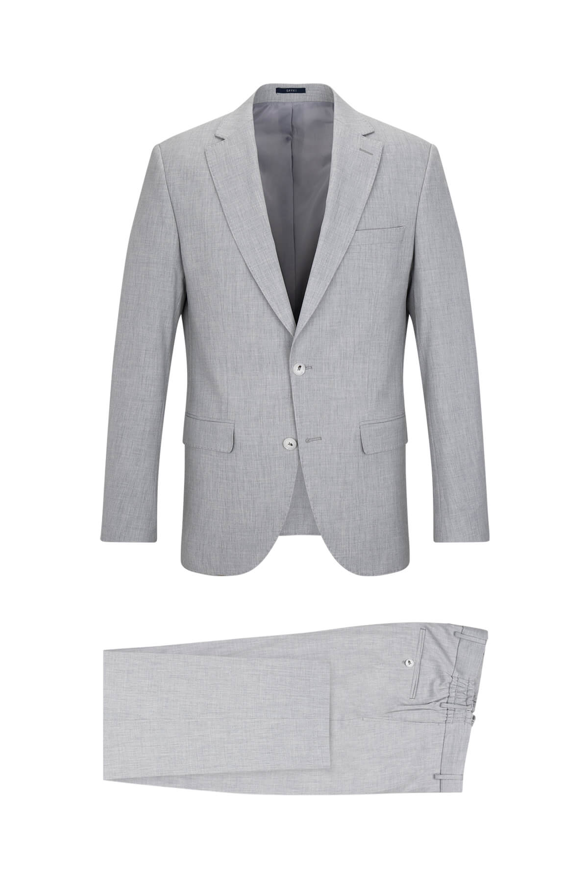 Hatemoğlu Gri Slim Fit Mono Yaka Klasik Takım Elbise