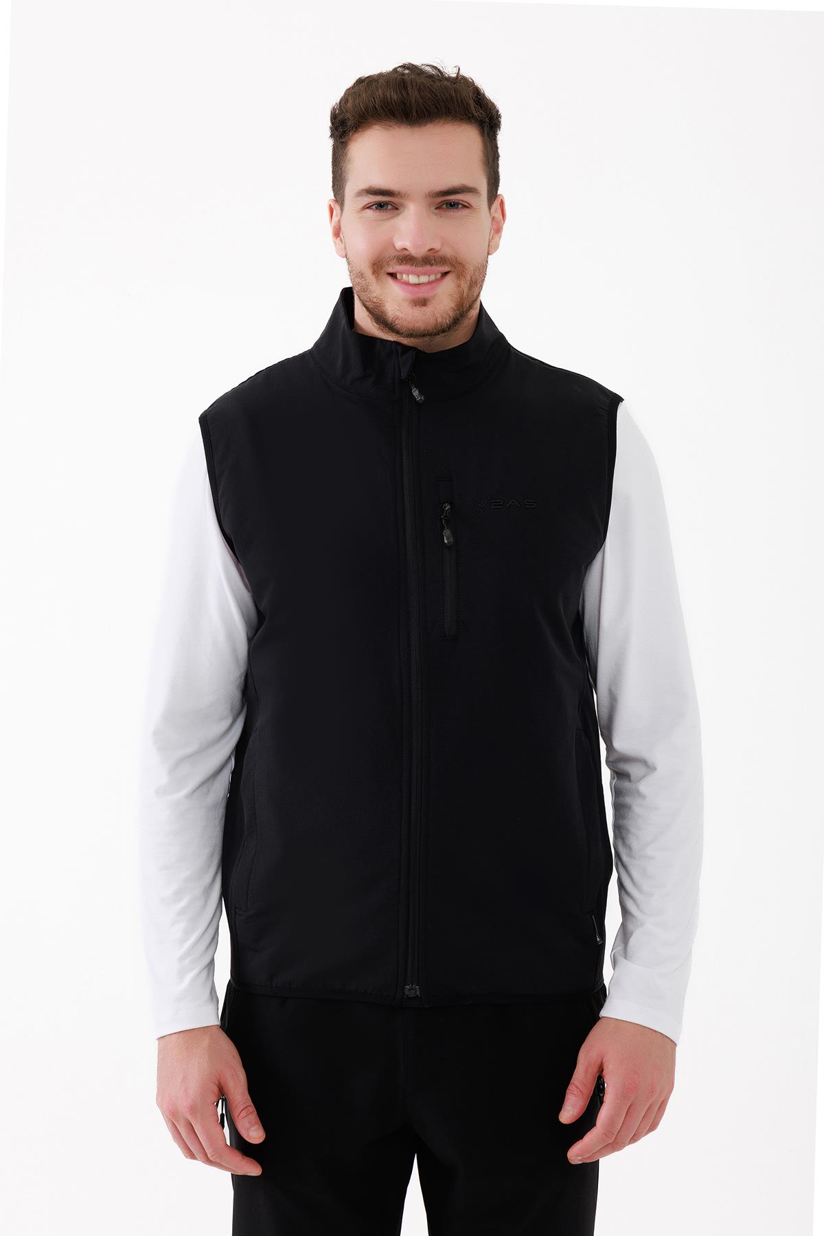 2AS Bowen İnce Softshell Unısex Yelek Siyah görsel 2