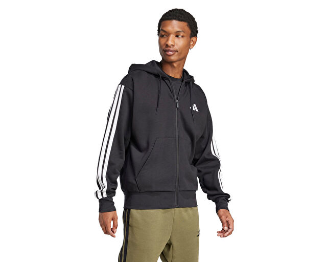 Adidas M 3S Fl Fz Hd Erkek Günlük Ceket JD1870 Siyah görsel 3