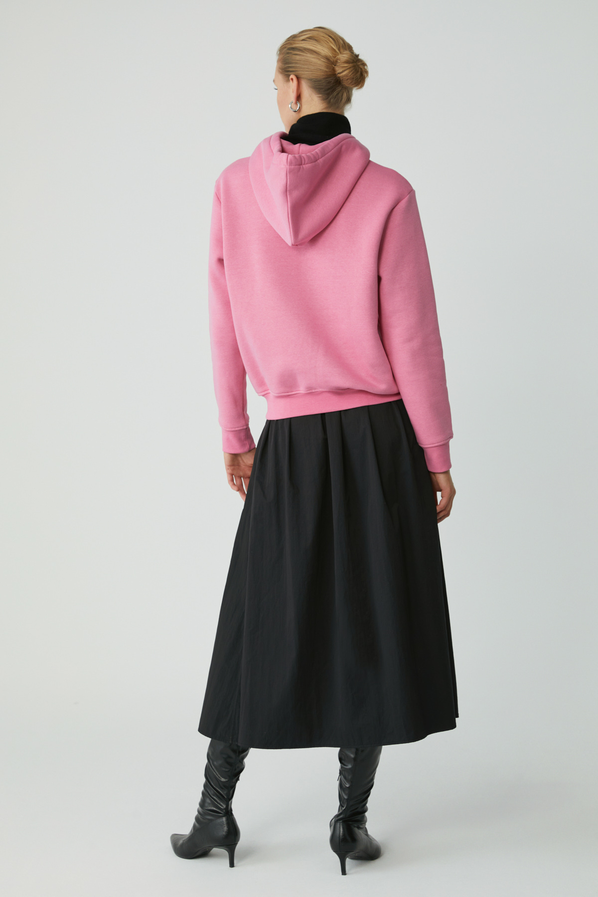 ETHIQUET DİANE Kadın İçi Polarlı Yumuşacık Comfort Fit Kapüşonlu PEMBE Sweatshirt görsel 6