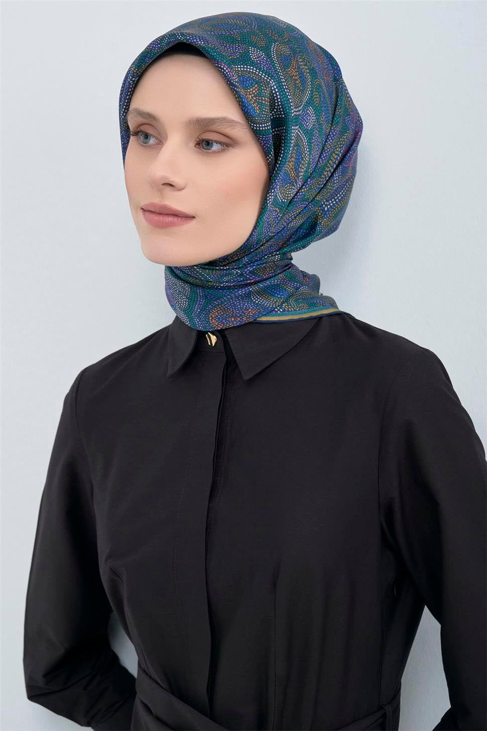 ARMİNE Saf İpek Twill Eşarp 9540D 80 görsel 3