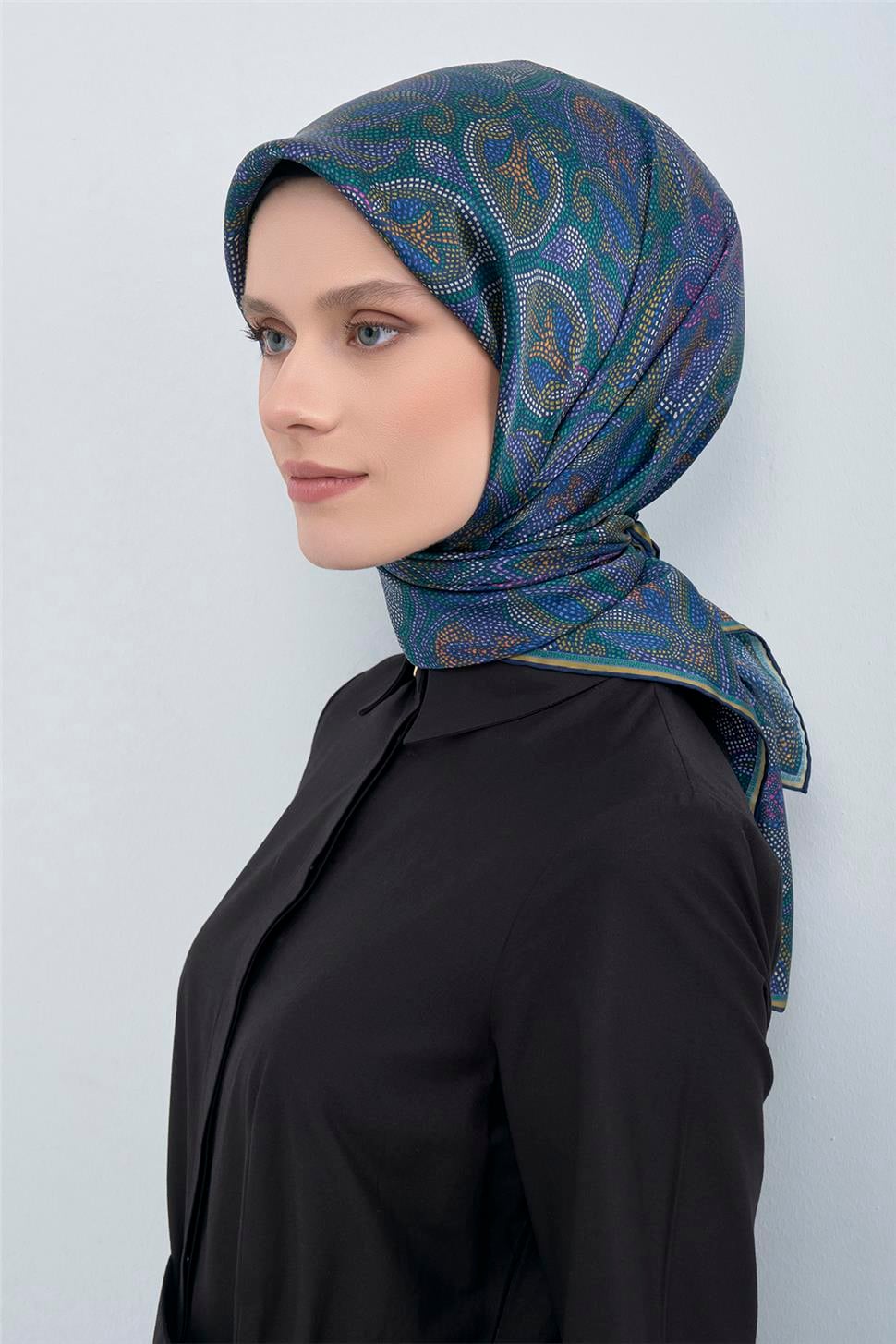ARMİNE Saf İpek Twill Eşarp 9540D 80 görsel 4