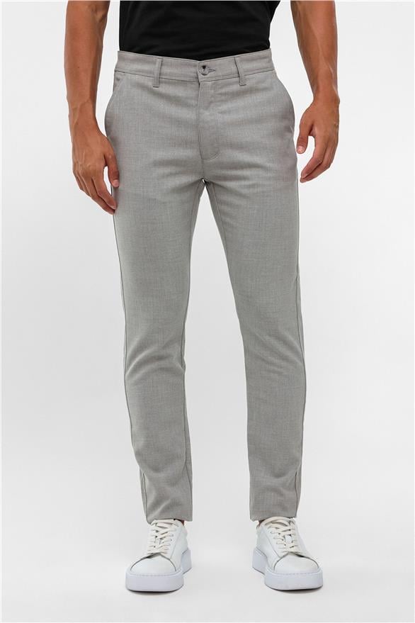 Süvari Gri Slim Desenli Pantolon