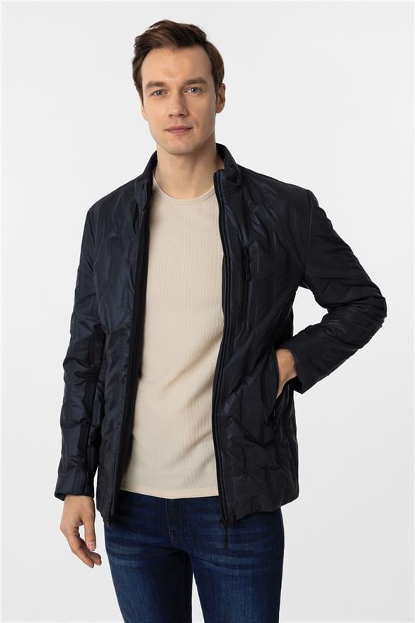 Süvari Lacivert Slim Kapitone Mont görsel 2