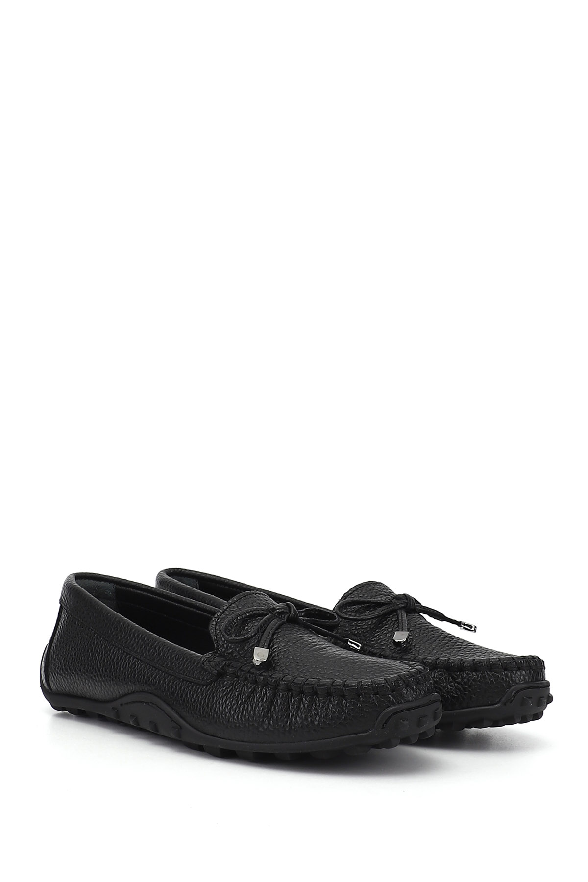 GÖNDERİ(R) Kadın MAT SİYAH Fiyonklu Hakiki Deri Comfort Loafer görsel 2