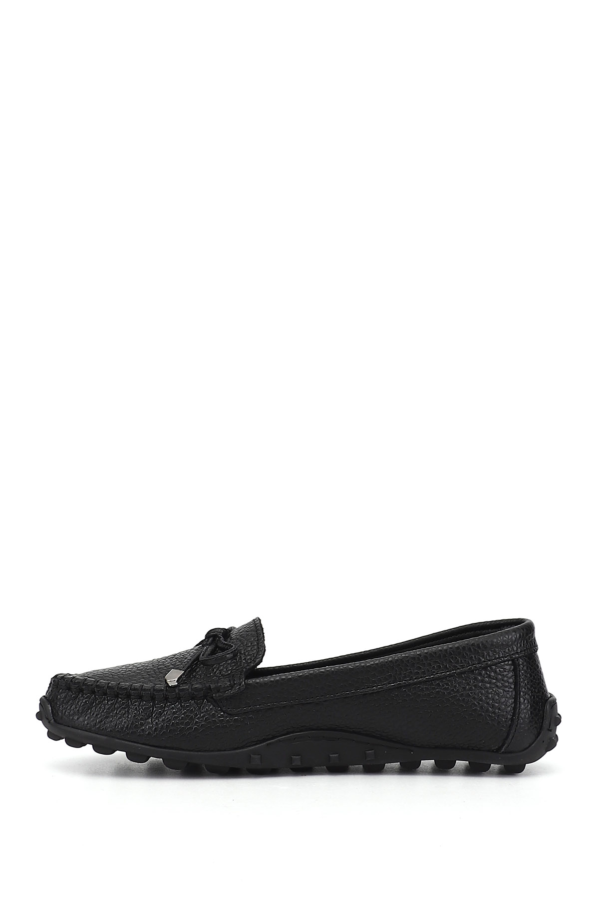 GÖNDERİ(R) Kadın MAT SİYAH Fiyonklu Hakiki Deri Comfort Loafer görsel 4