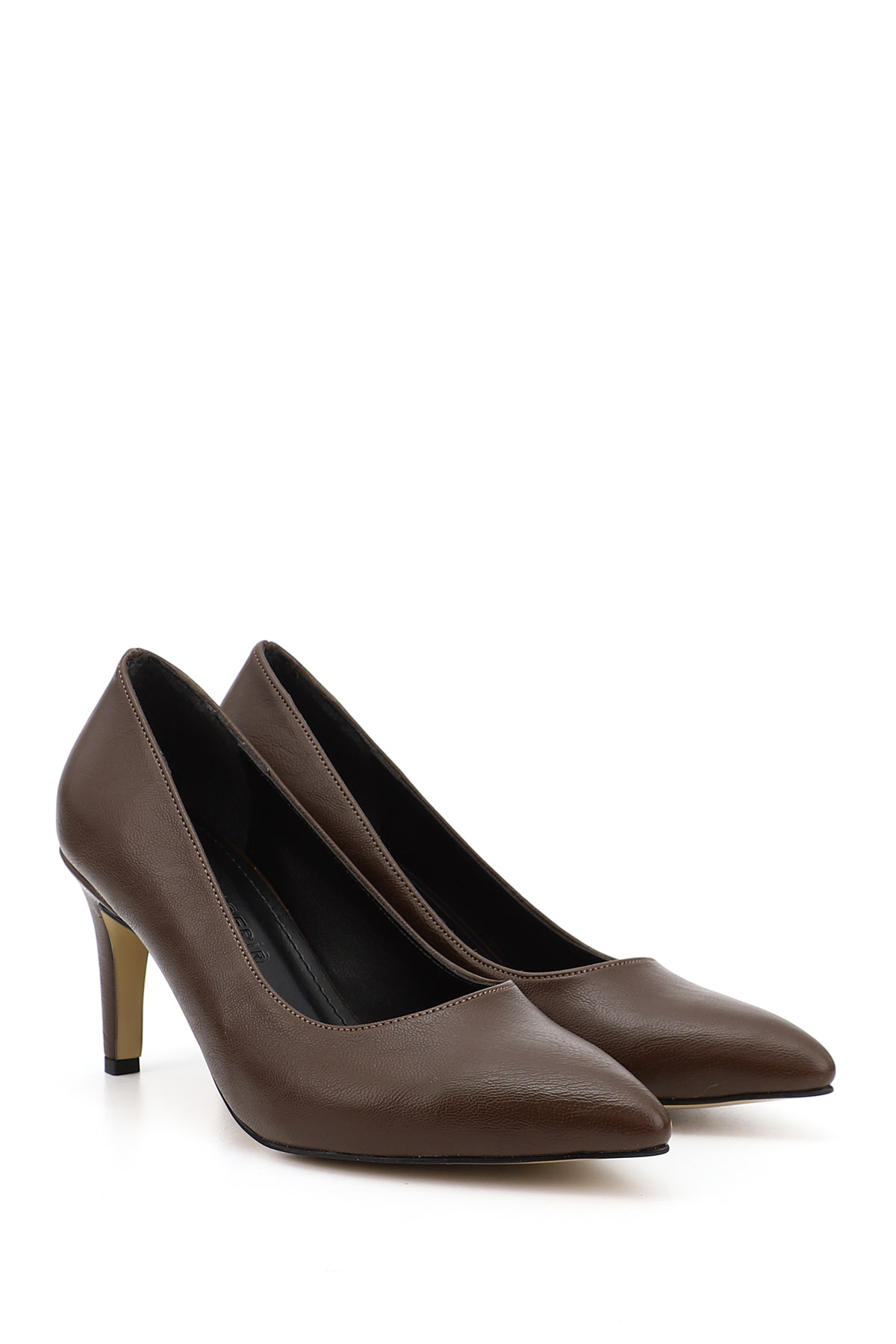 GÖNDERİ(R) Kadın ÇİKOLATA KAHVE Sivri Burun İnce Ökçe Topuklu Stiletto görsel 2