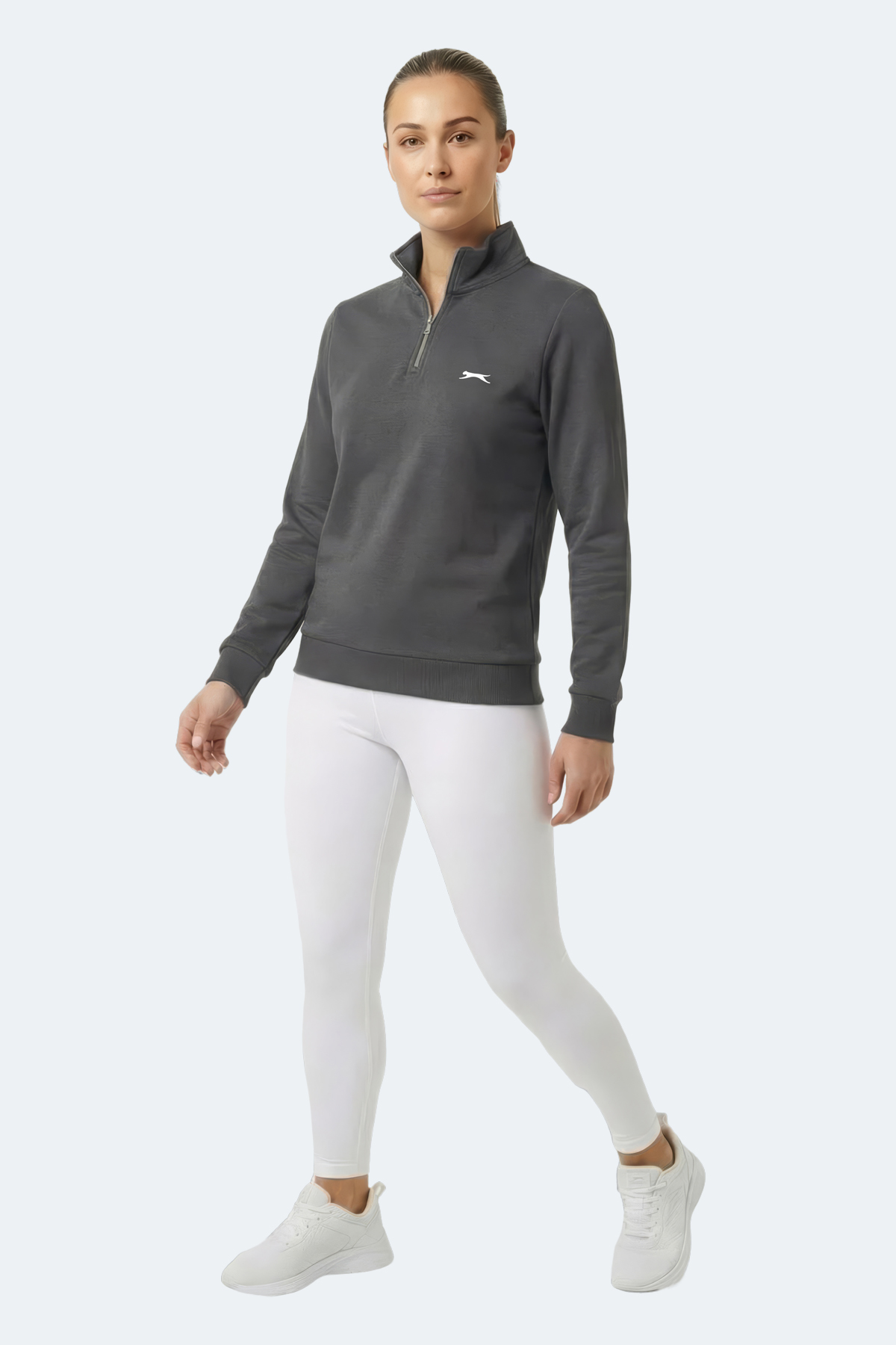 SLAZENGER MAXIS I Kadın Gri Sweatshırt görsel 2