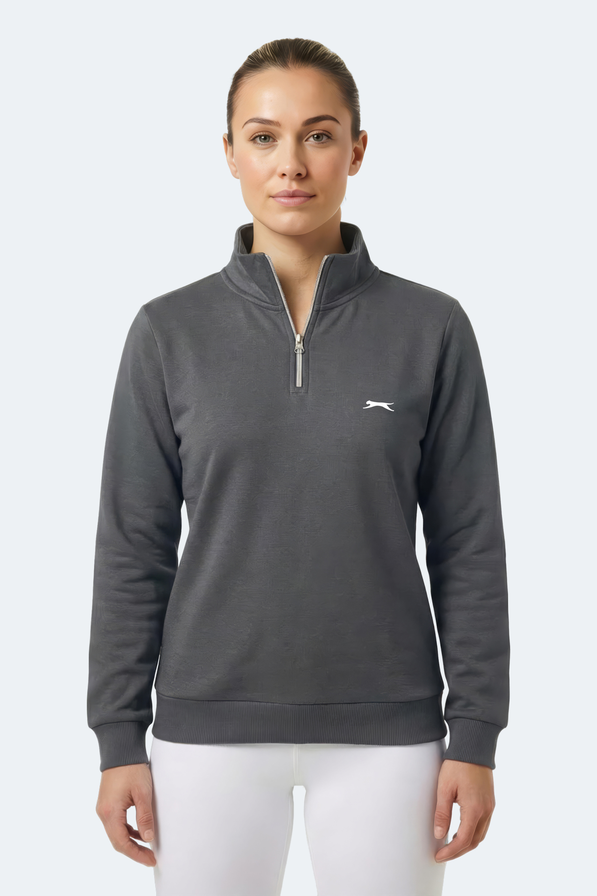 SLAZENGER MAXIS I Kadın Gri Sweatshırt görsel 6