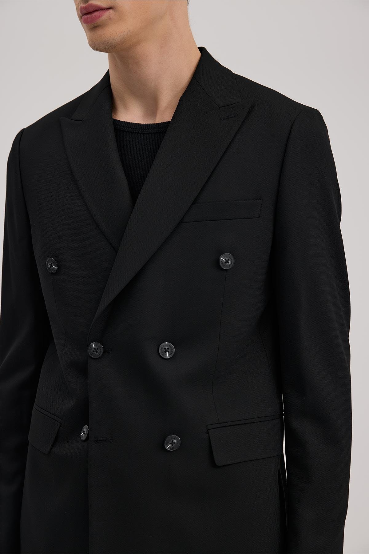 JAKAMEN Siyah Slim Fit Sivri Yaka Takım Elbise görsel 3