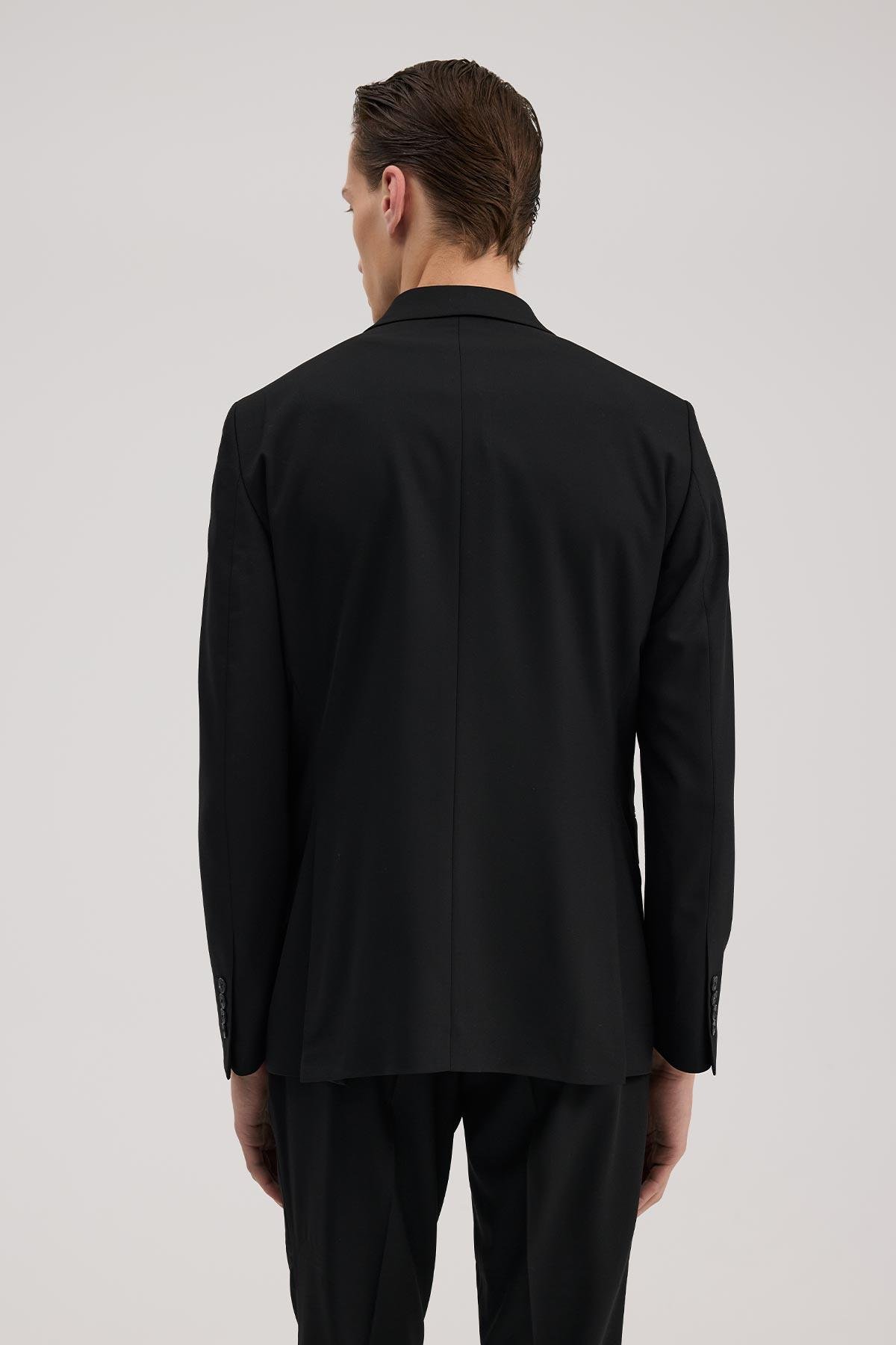 JAKAMEN Siyah Slim Fit Sivri Yaka Takım Elbise görsel 4