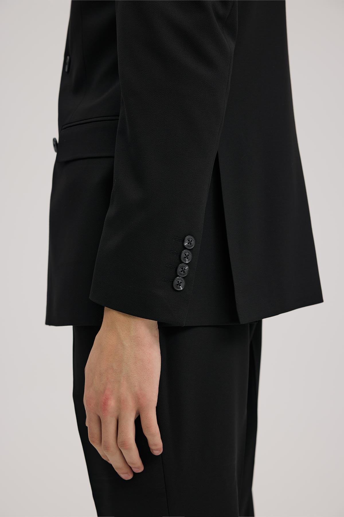 JAKAMEN Siyah Slim Fit Sivri Yaka Takım Elbise görsel 5