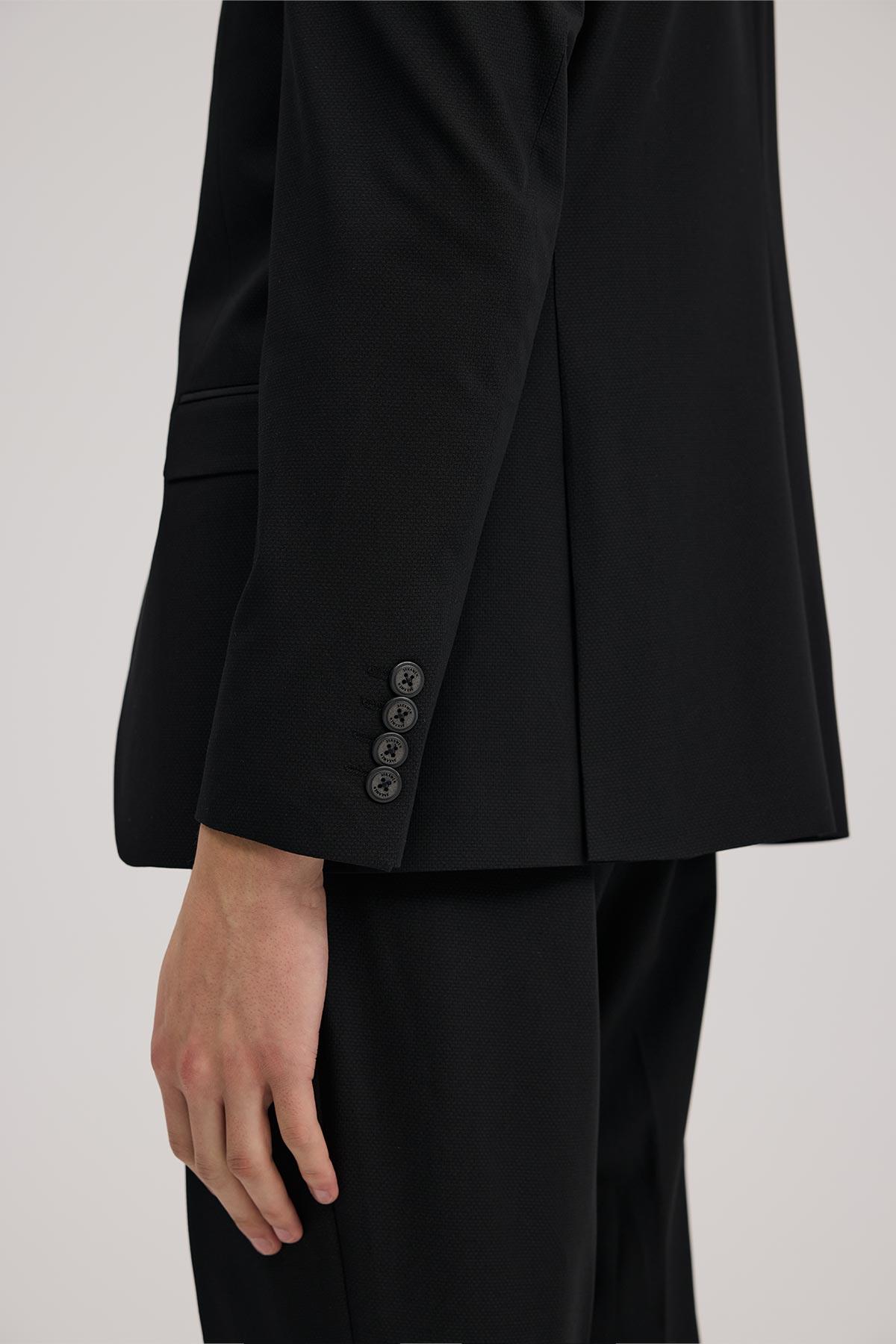 JAKAMEN Siyah Slim Fit Mono Yaka Takım Elbise görsel 5