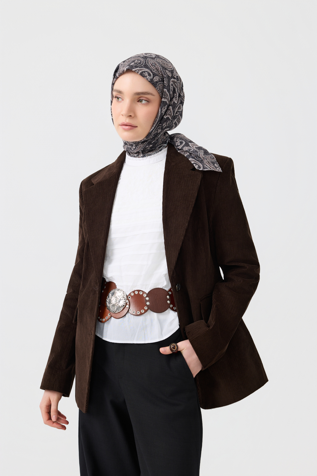 QEF Pamuk Eşarp Timeless Siyah görsel 2