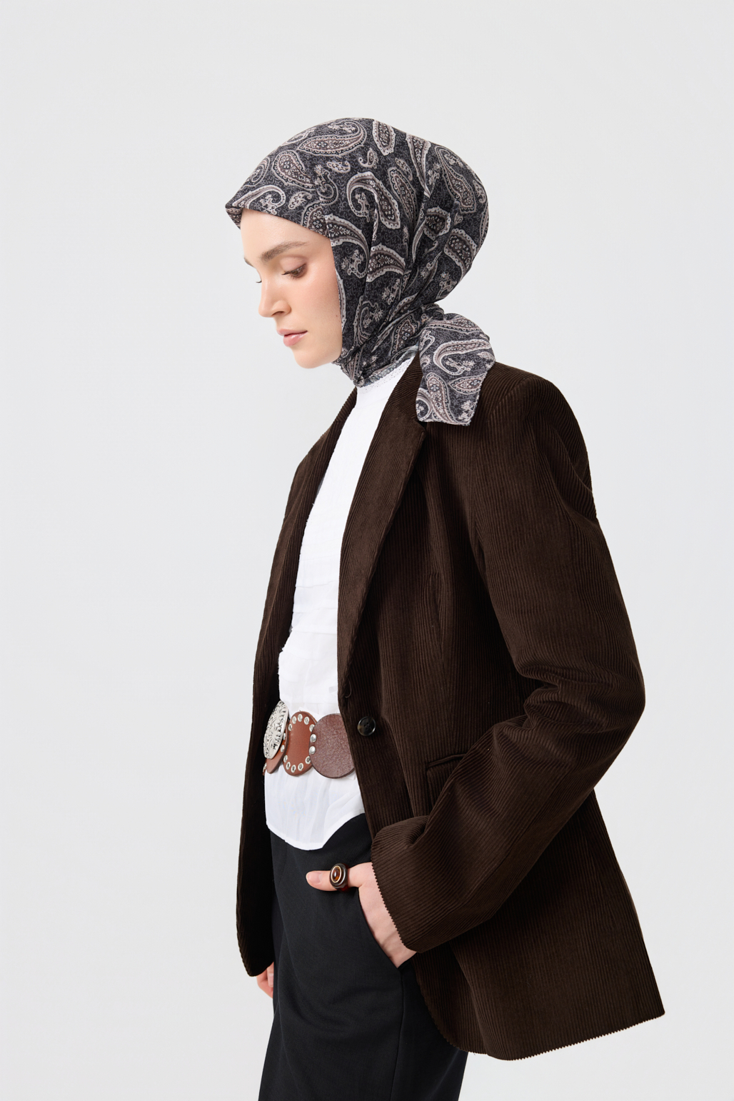 QEF Pamuk Eşarp Timeless Siyah görsel 3