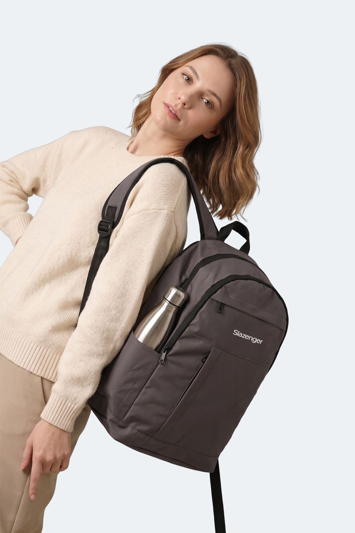 SLAZENGER LEROY Unisex Koyu Gri Sırt Çantası görsel 7