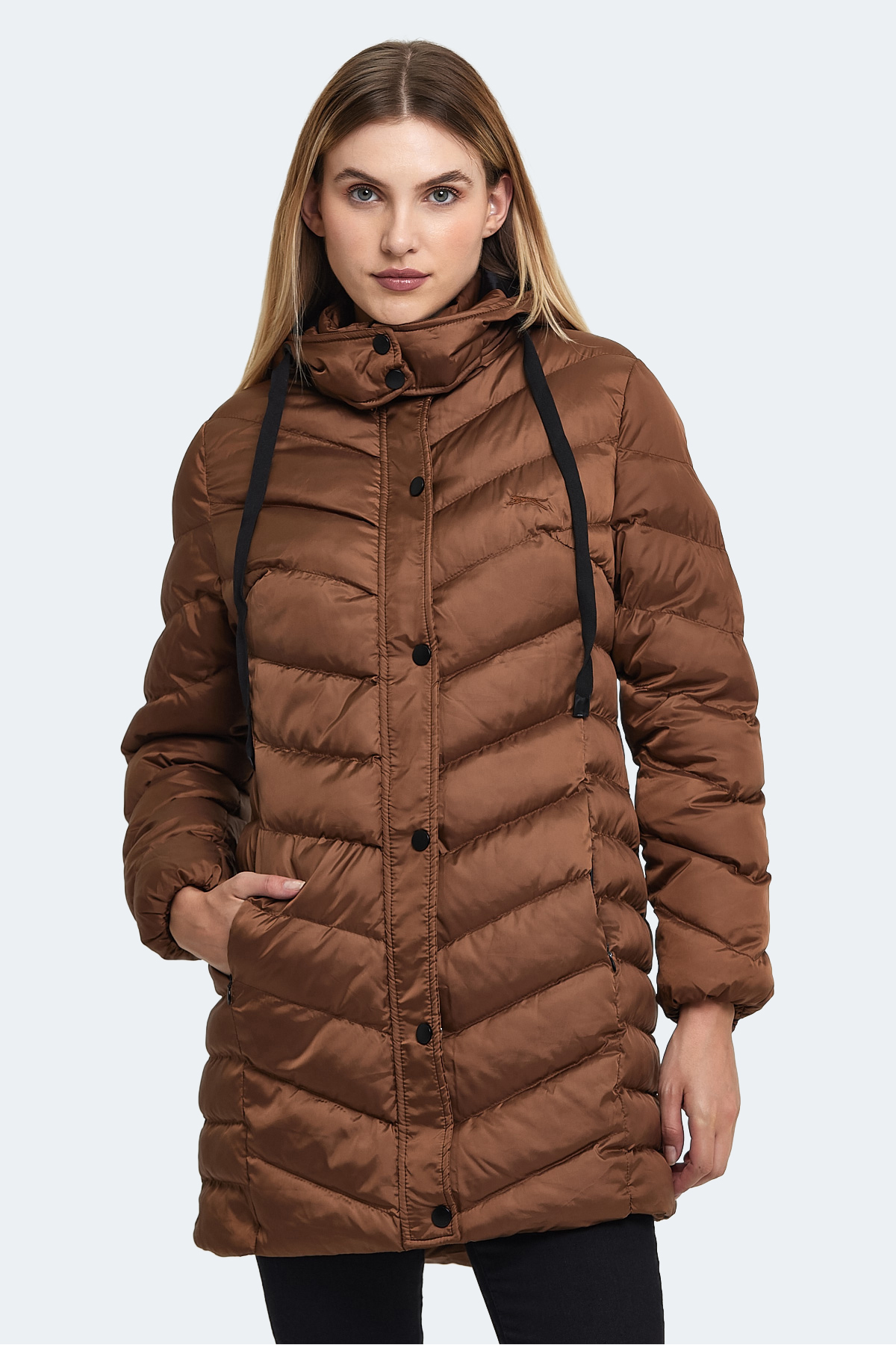 SLAZENGER GWEN Kadın Şişme Mont Taba görsel 5