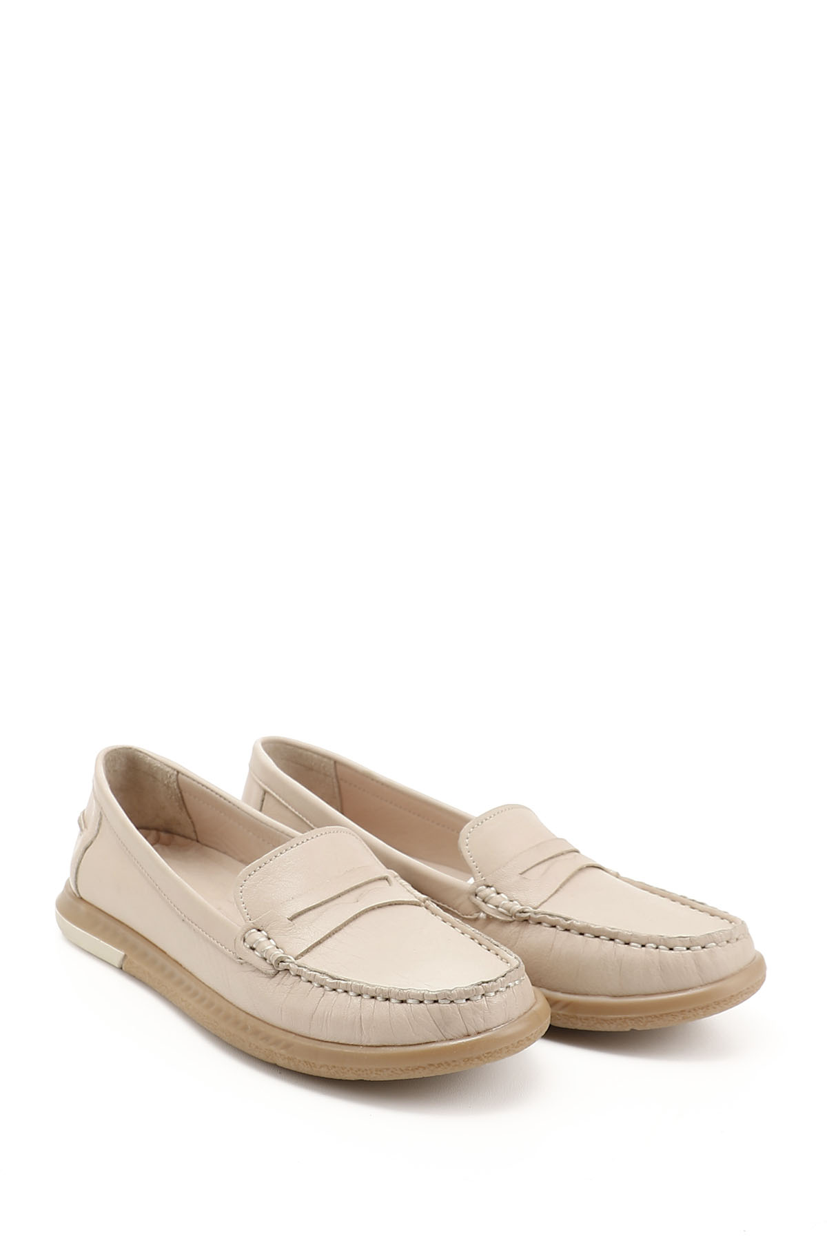 GÖNDERİ(R) Kadın BEJ-TEN RENGİ Rok Hakiki Deri Comfort Loafer görsel 2
