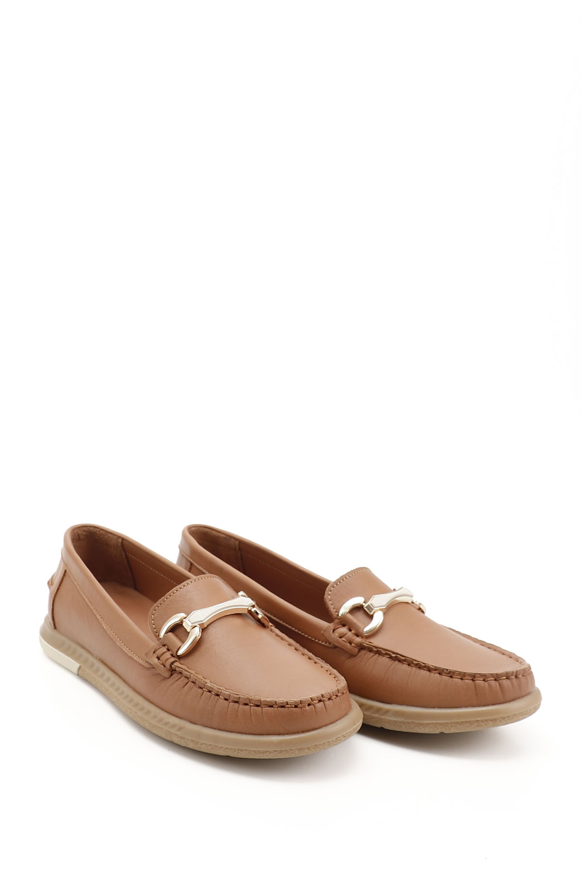 GÖNDERİ(R) Kadın TABA Tokalı Rok Hakiki Deri Comfort Loafer görsel 2