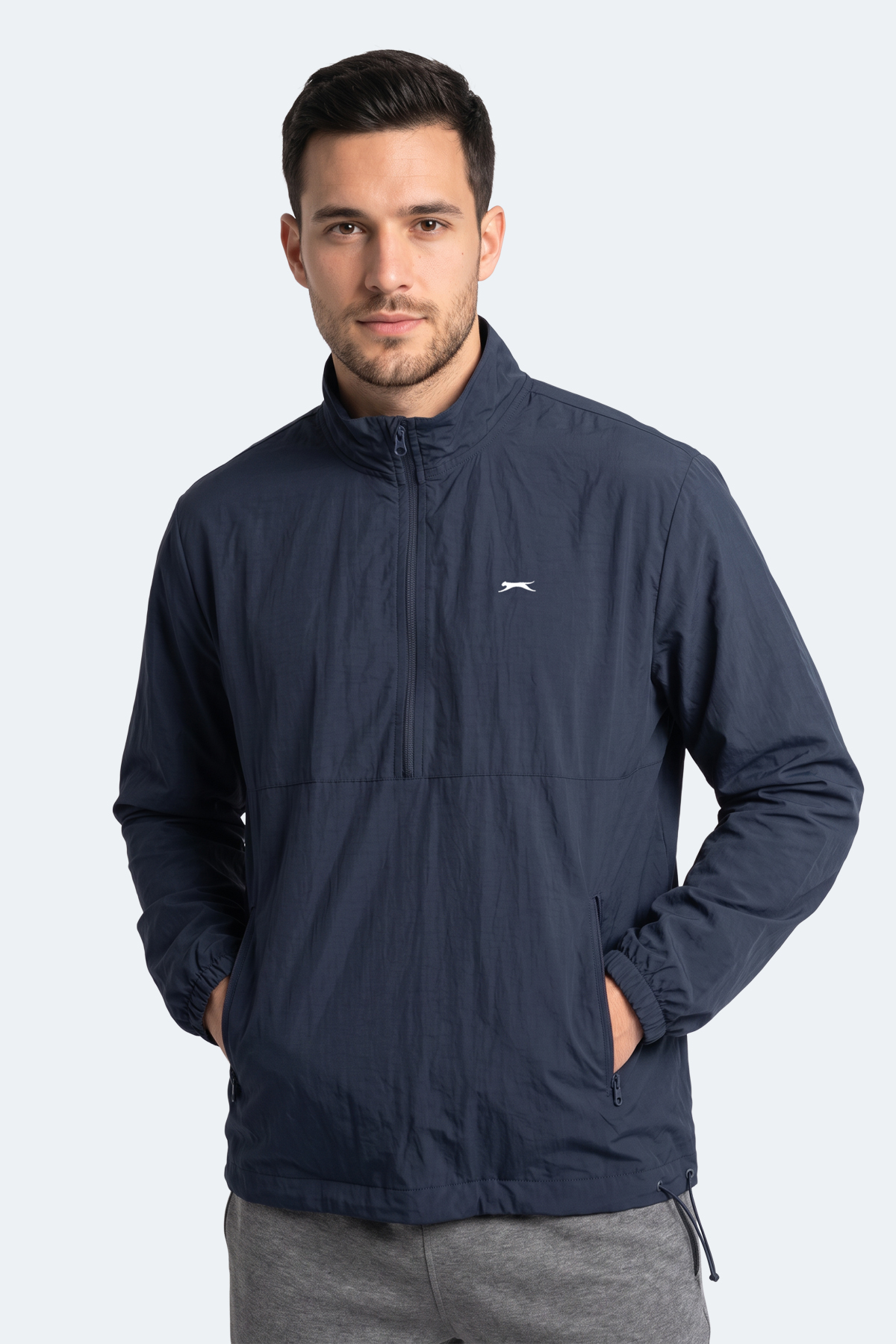 SLAZENGER RECKON Erkek Dik Yaka Fermuarlı Lacivert Yağmurluk