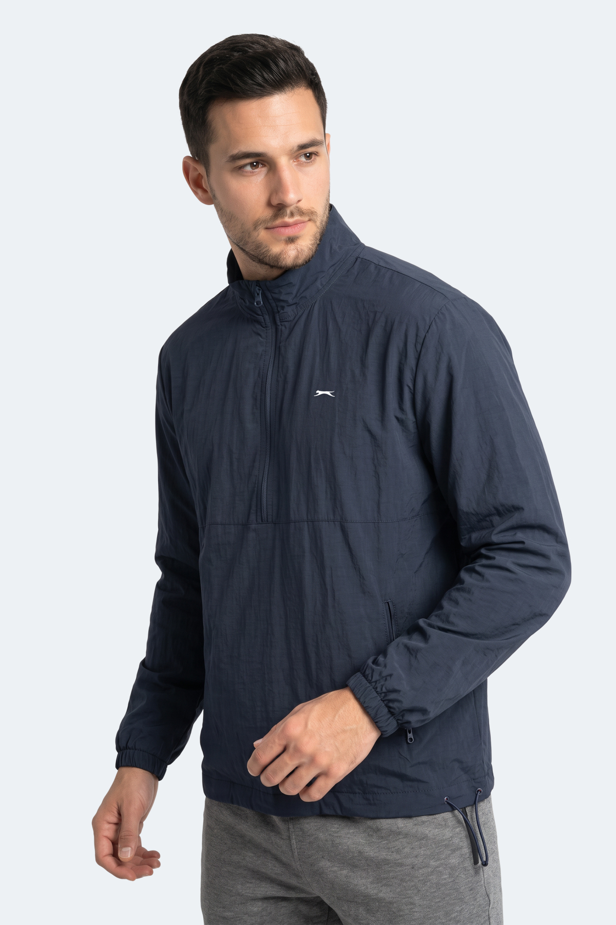 SLAZENGER RECKON Erkek Dik Yaka Fermuarlı Lacivert Yağmurluk görsel 3