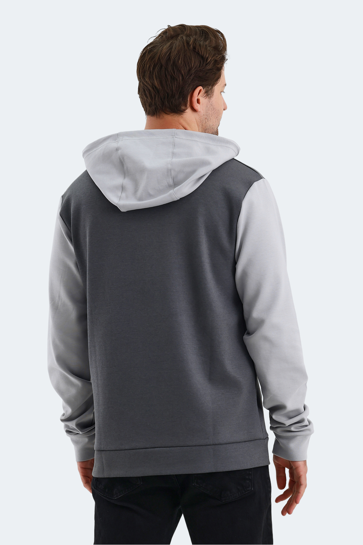SLAZENGER VIOLA Erkek Kapüşonlu Sweatshirt Hoodie Koyu Gri / Siyah görsel 6