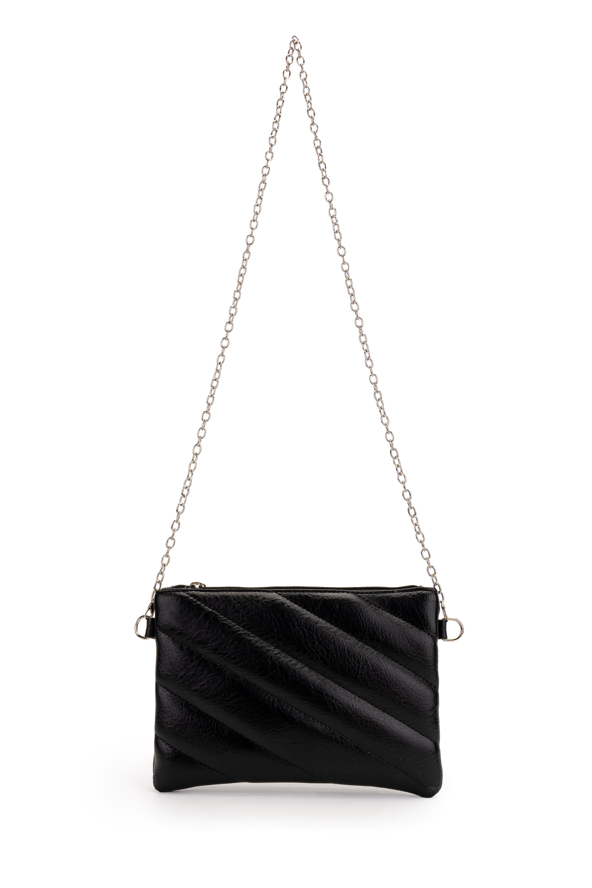 Minebag Kapitone Dikişli Clutch Kadın Çapraz Çanta Monaco Siyah görsel 6