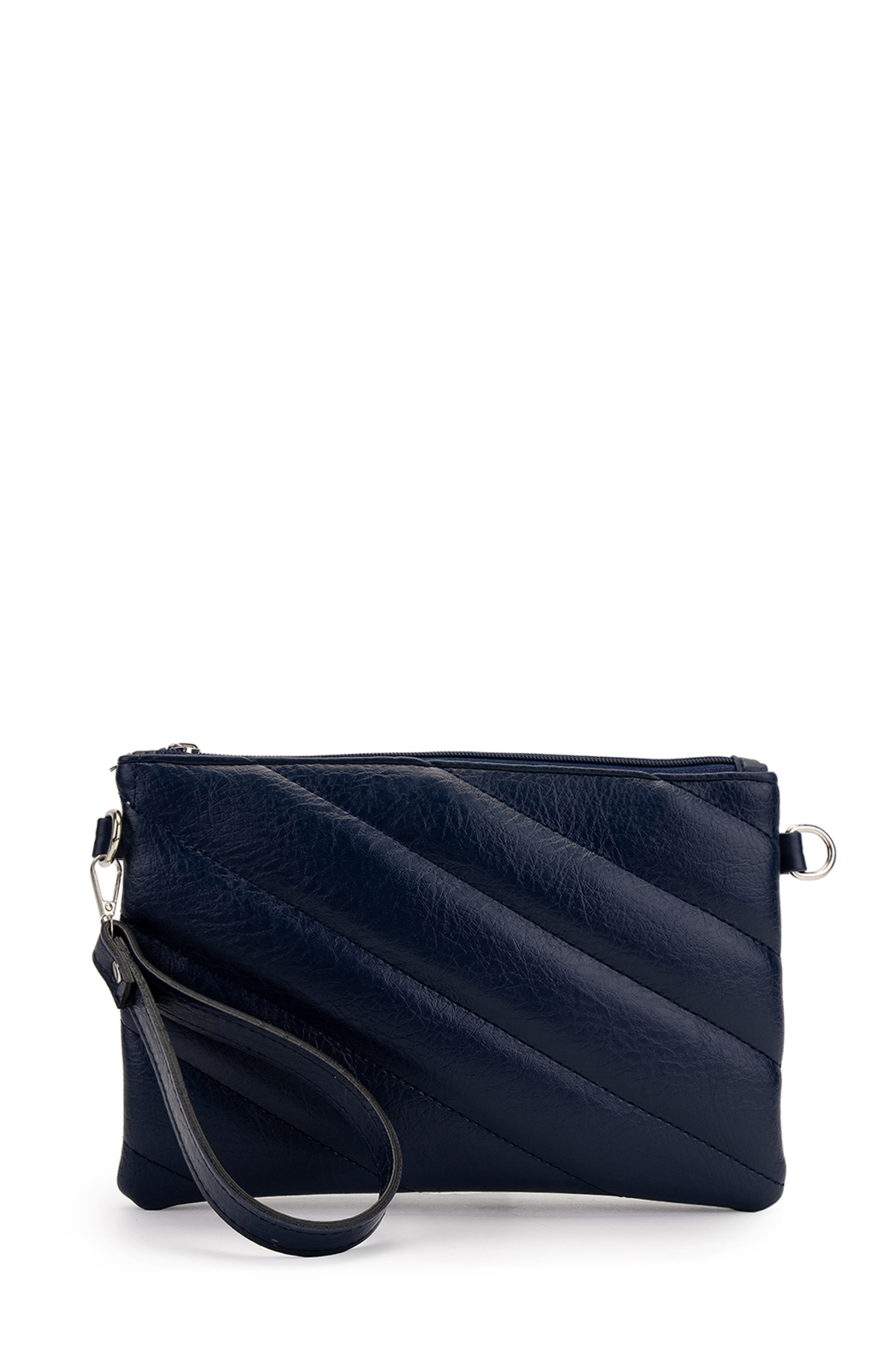 Minebag Kapitone Dikişli Clutch Kadın Çapraz Çanta Monaco Lacivert