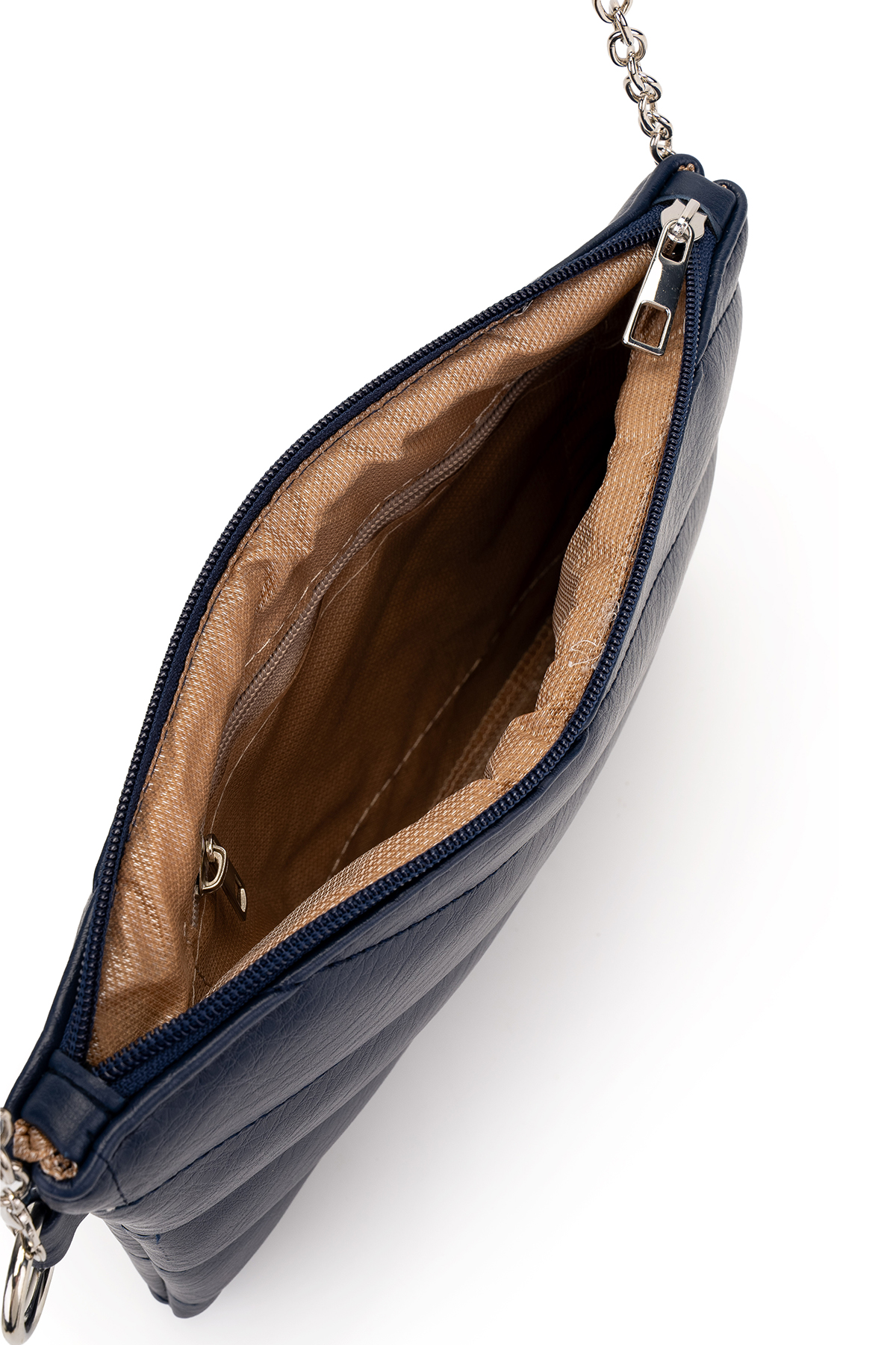 Minebag Kapitone Dikişli Clutch Kadın Çapraz Çanta Monaco Lacivert görsel 4