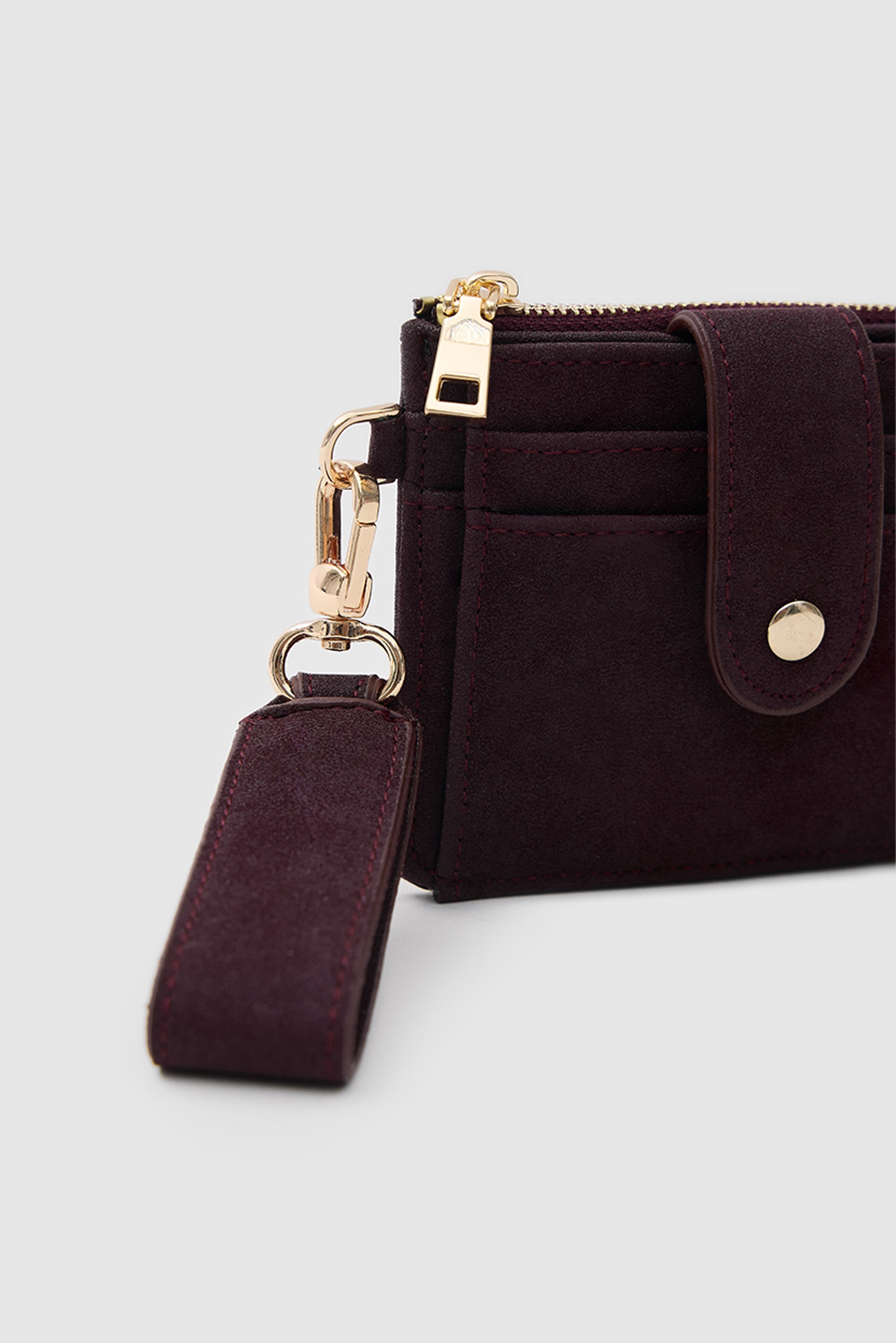 Shulebags Pike Süet Kadın Kartlık Bordo görsel 3