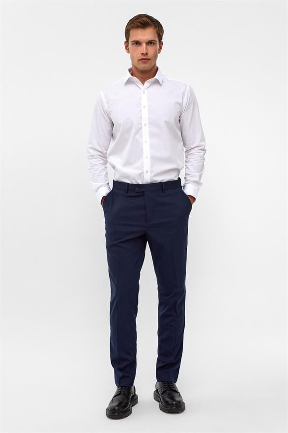 Süvari Lacivert Slim Düz Pantolon