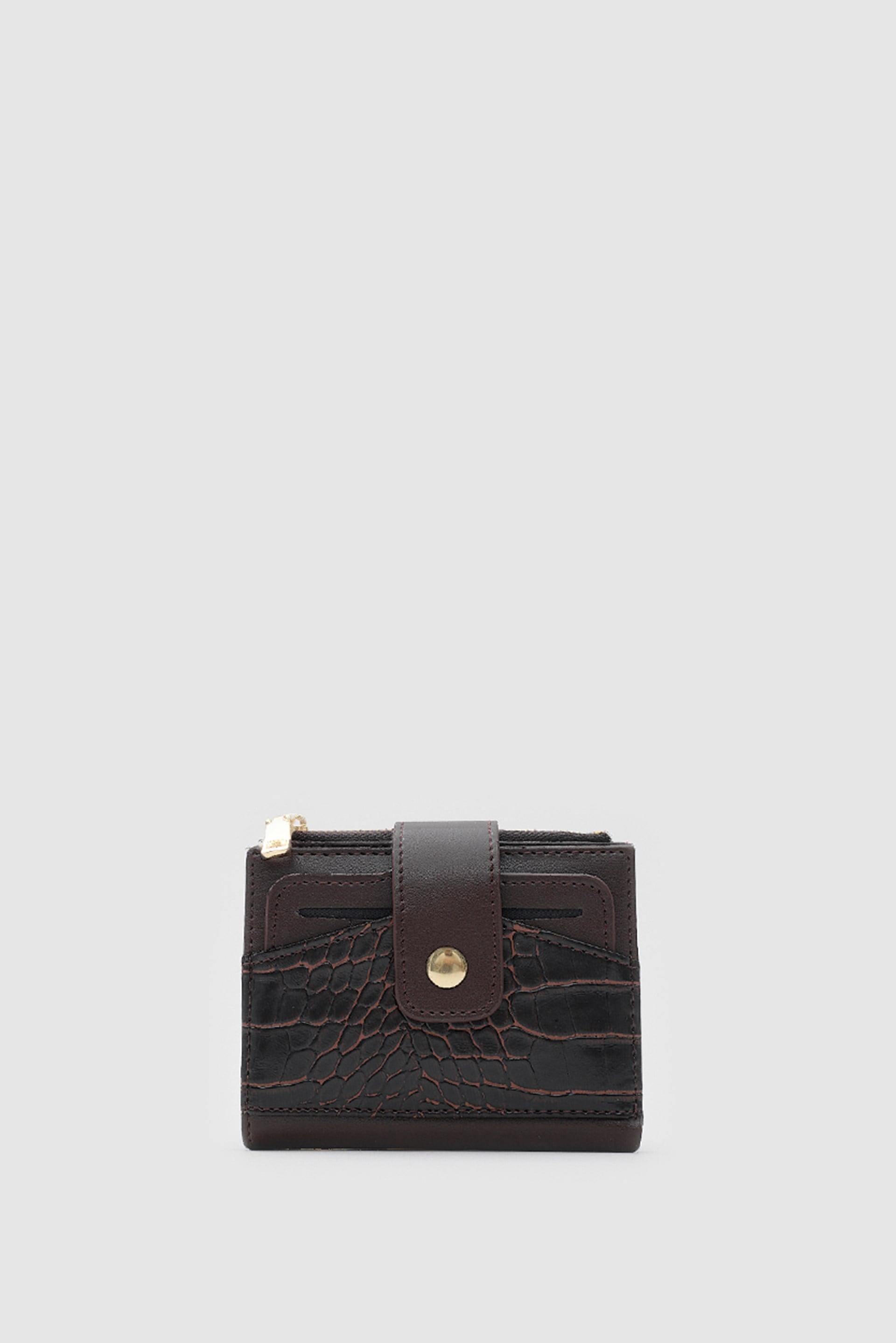 Shulebags Rosa Kroko Desenli Kadın Kartlık Acı Kahve