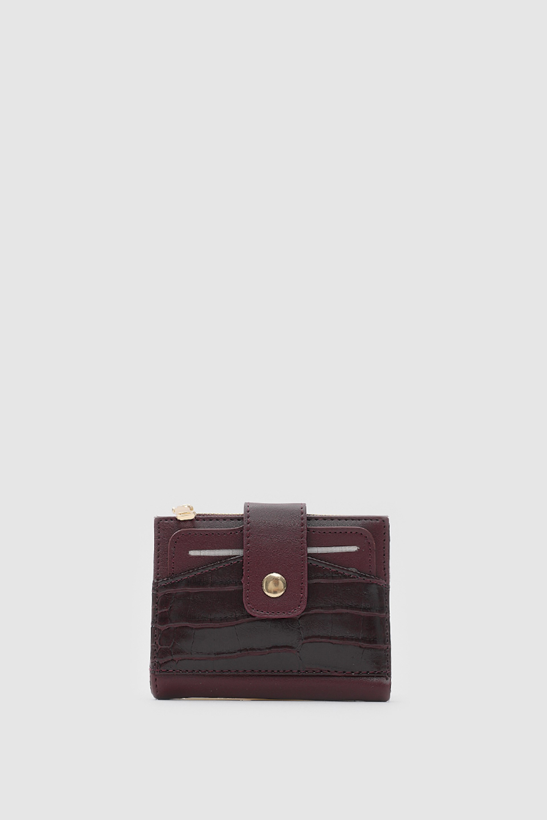 Shulebags Rosa Kroko Desenli Kadın Kartlık Bordo