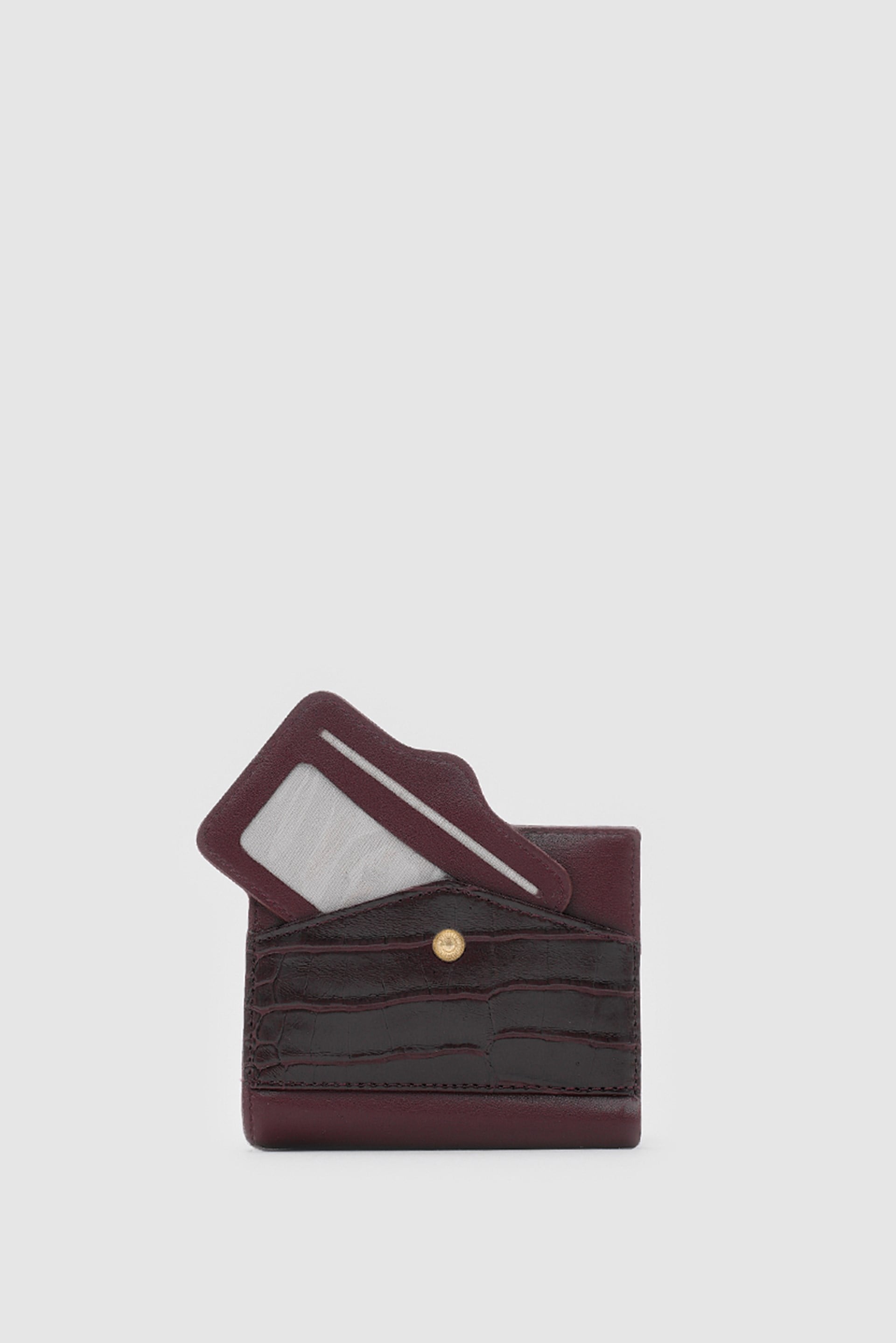 Shulebags Rosa Kroko Desenli Kadın Kartlık Bordo görsel 2