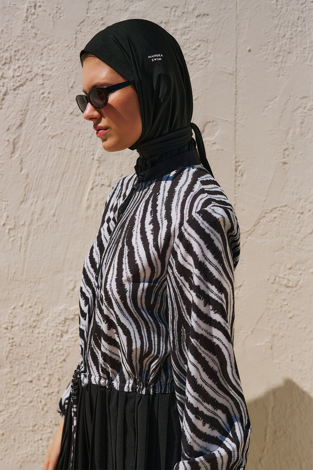 Manuka Piliseli Desenli Tesettür Mayo Zebra görsel 4