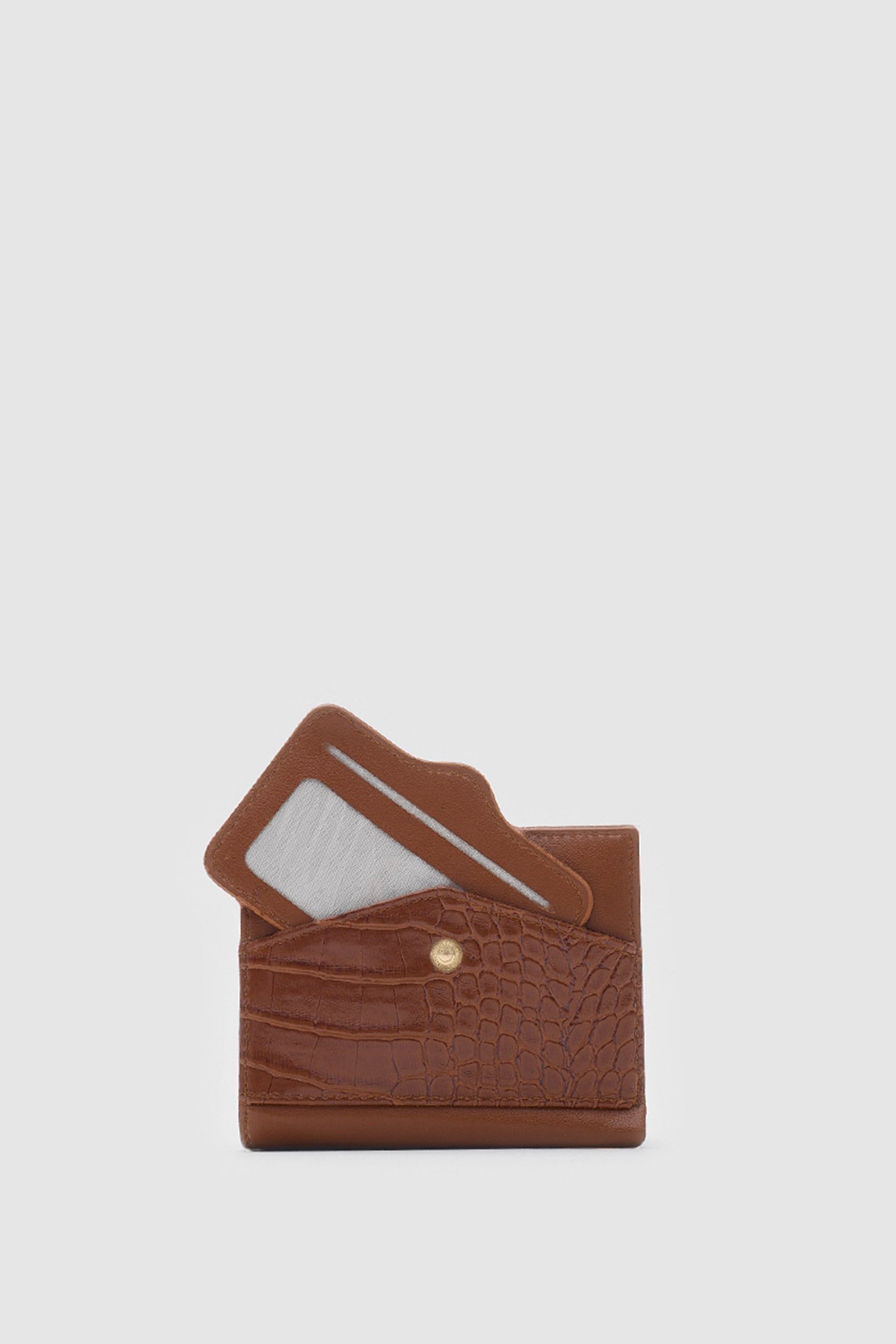Shulebags Rosa Kroko Desenli Kadın Kartlık Taba görsel 2