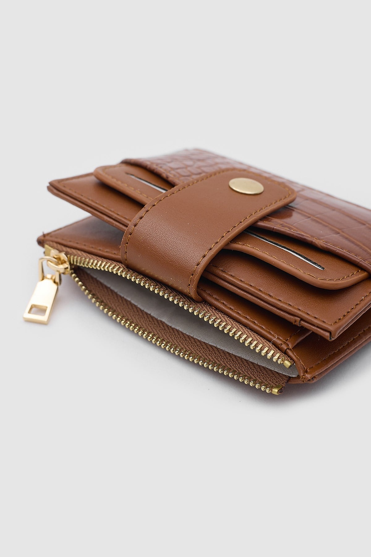 Shulebags Rosa Kroko Desenli Kadın Kartlık Taba görsel 3