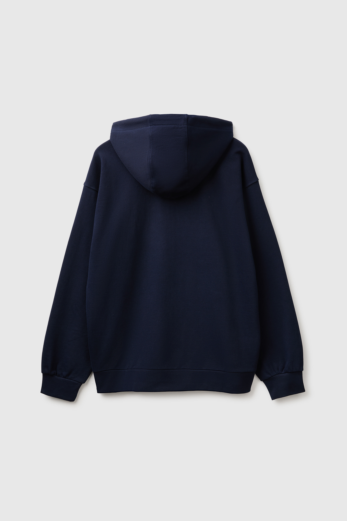 United Colors Of Benetton Erkek Lacivert %100 Pamuk Dar Kesim Fermuarlı Kapüşonlu Sweatshirt görsel 2