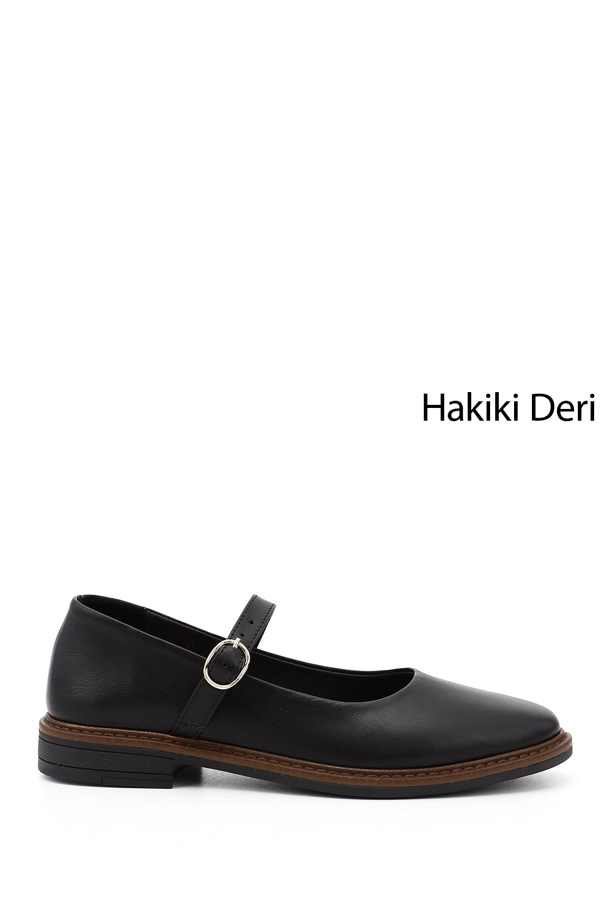 GÖNDERİ(R) Kadın ZÜMRÜT-SİYAH Kısa Kalın Topuklu Hakiki Deri Babet