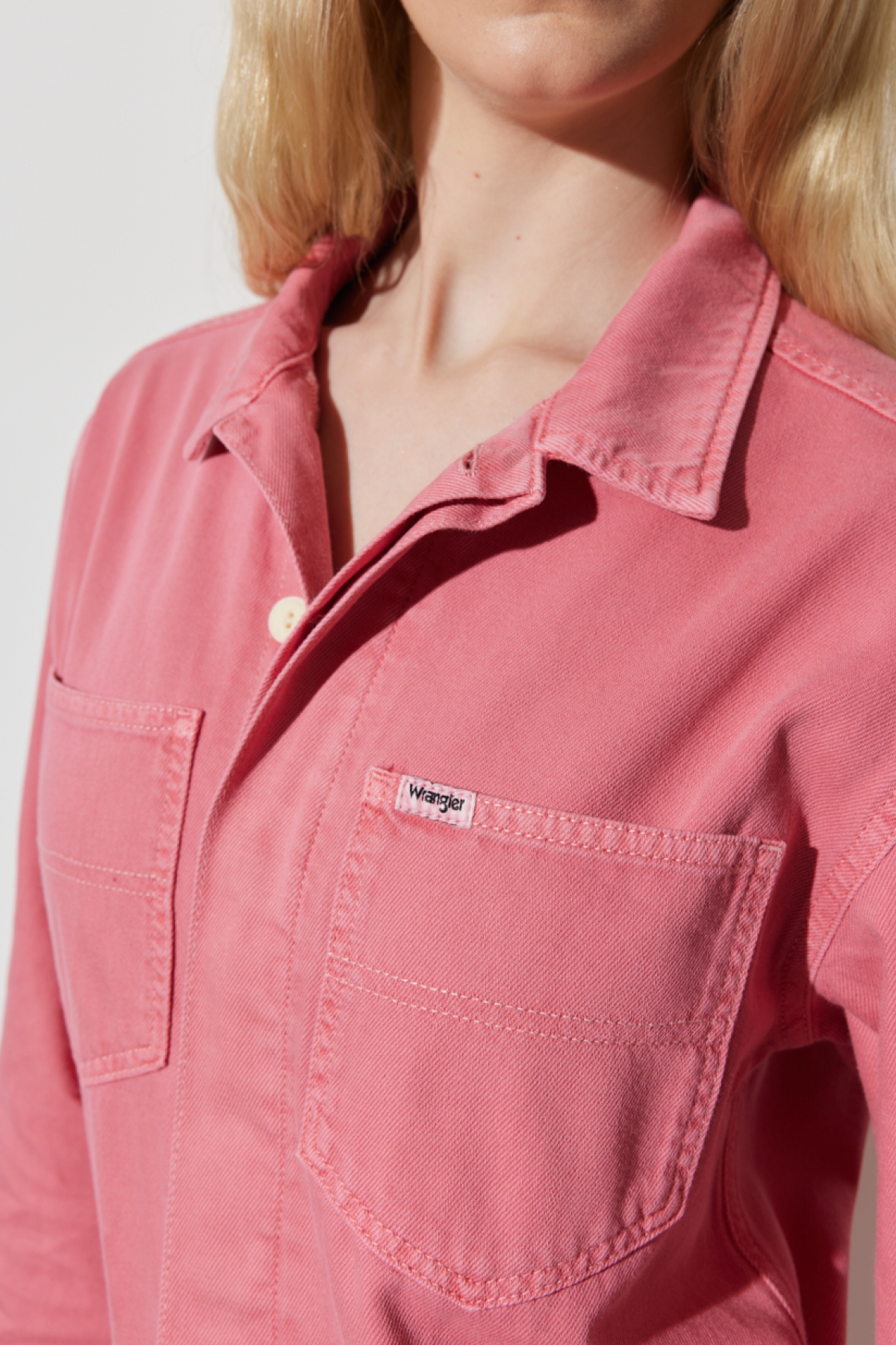 Wrangler Kick Flare Regular Fit Gömlek Yaka Geniş Paça Pembe Tulum görsel 6