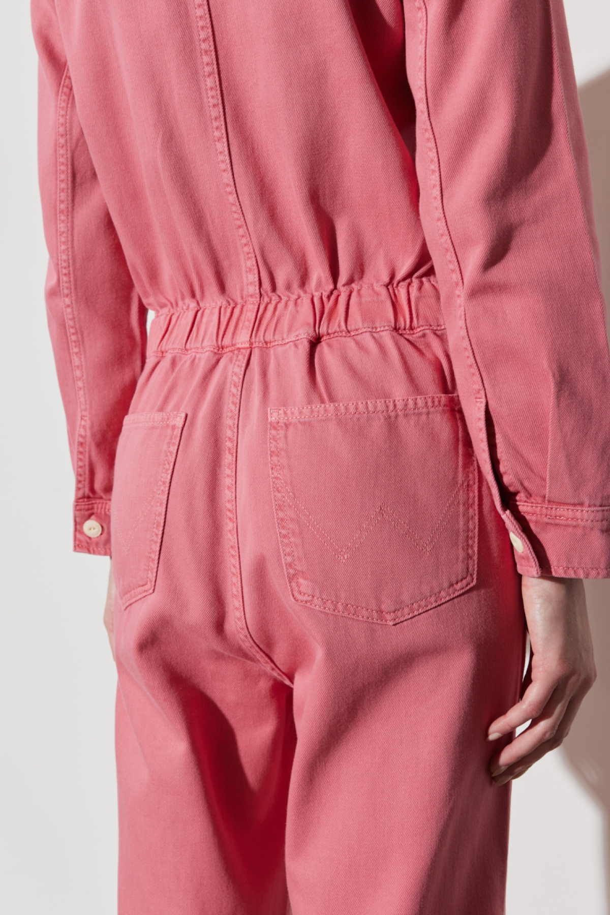 Wrangler Kick Flare Regular Fit Gömlek Yaka Geniş Paça Pembe Tulum görsel 7