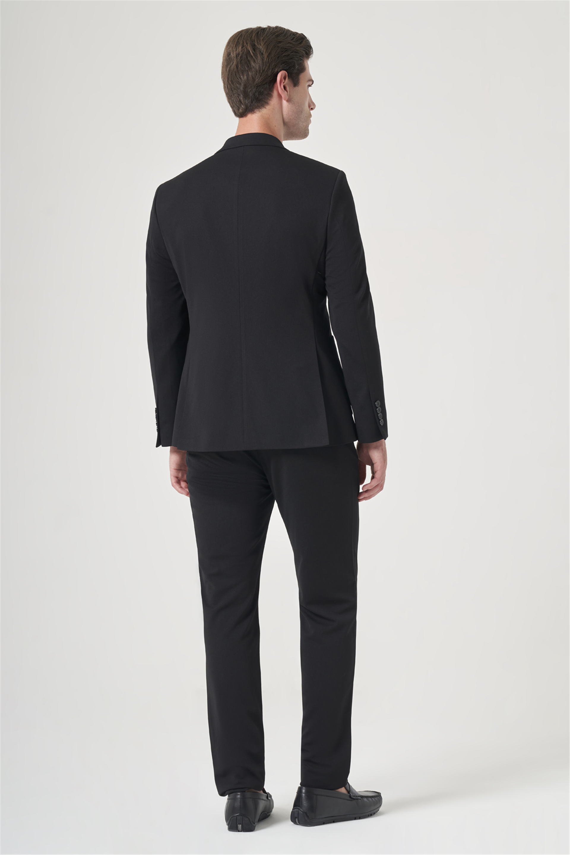 İMZA Siyah Mono Yaka 6 Drop Slim Fit Beli Lastikli Takım Elbise 1001260194 görsel 5