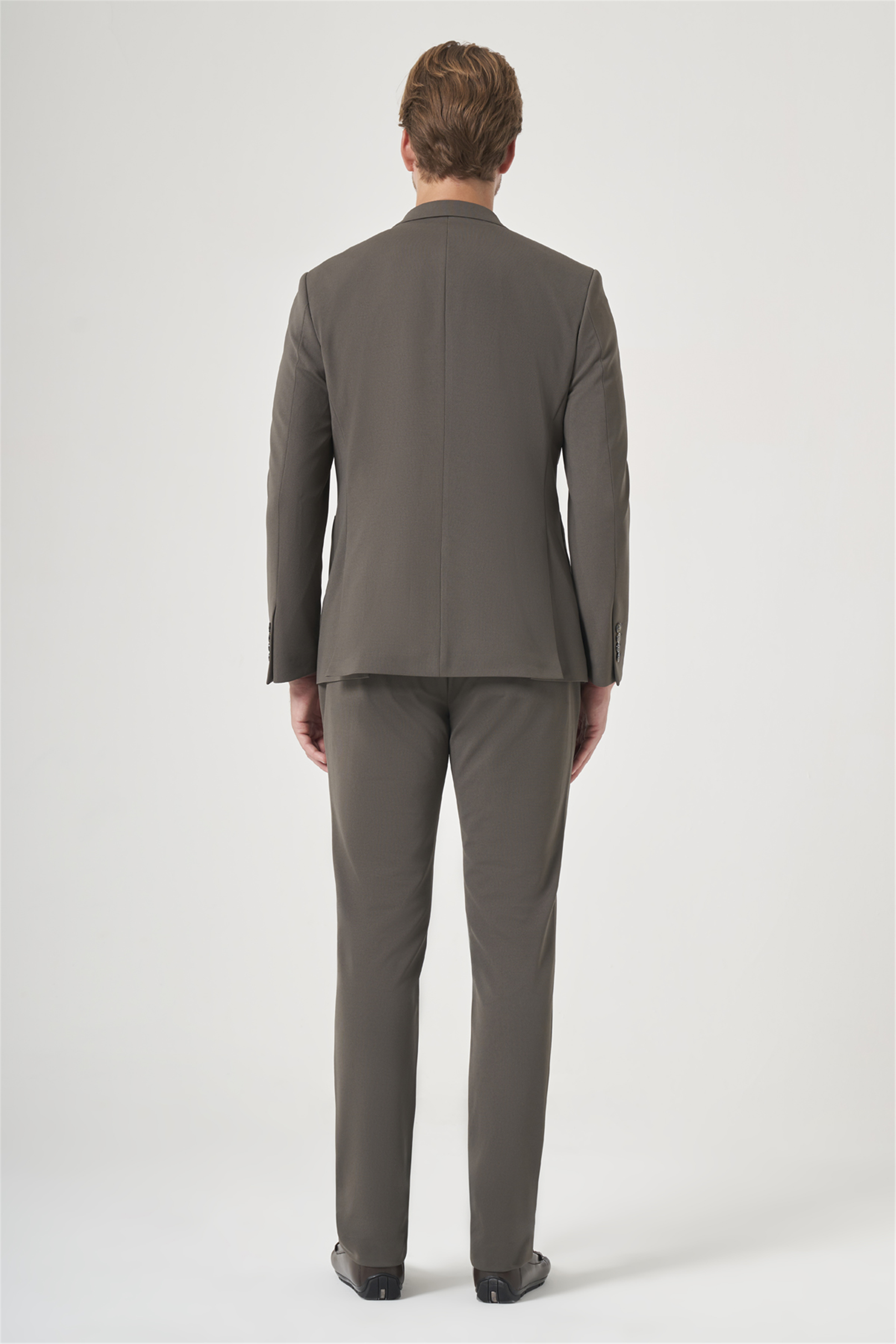 İMZA Haki Mono Yaka 6 Drop Slim Fit Beli Lastikli Takım Elbise 1001260194 görsel 5