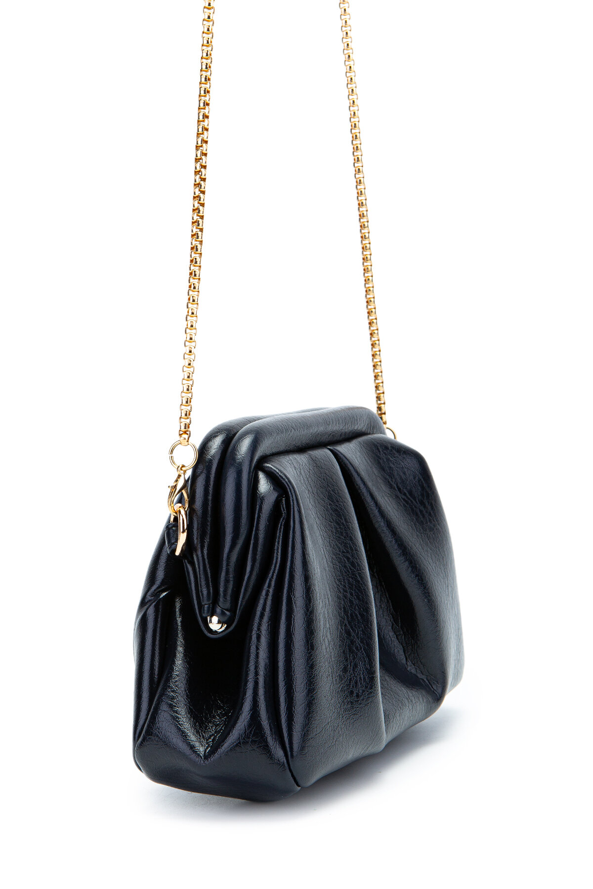 Minebag Clutch Form Uzun Askılı Degas Kadın Çapraz Çanta Lacivert görsel 3