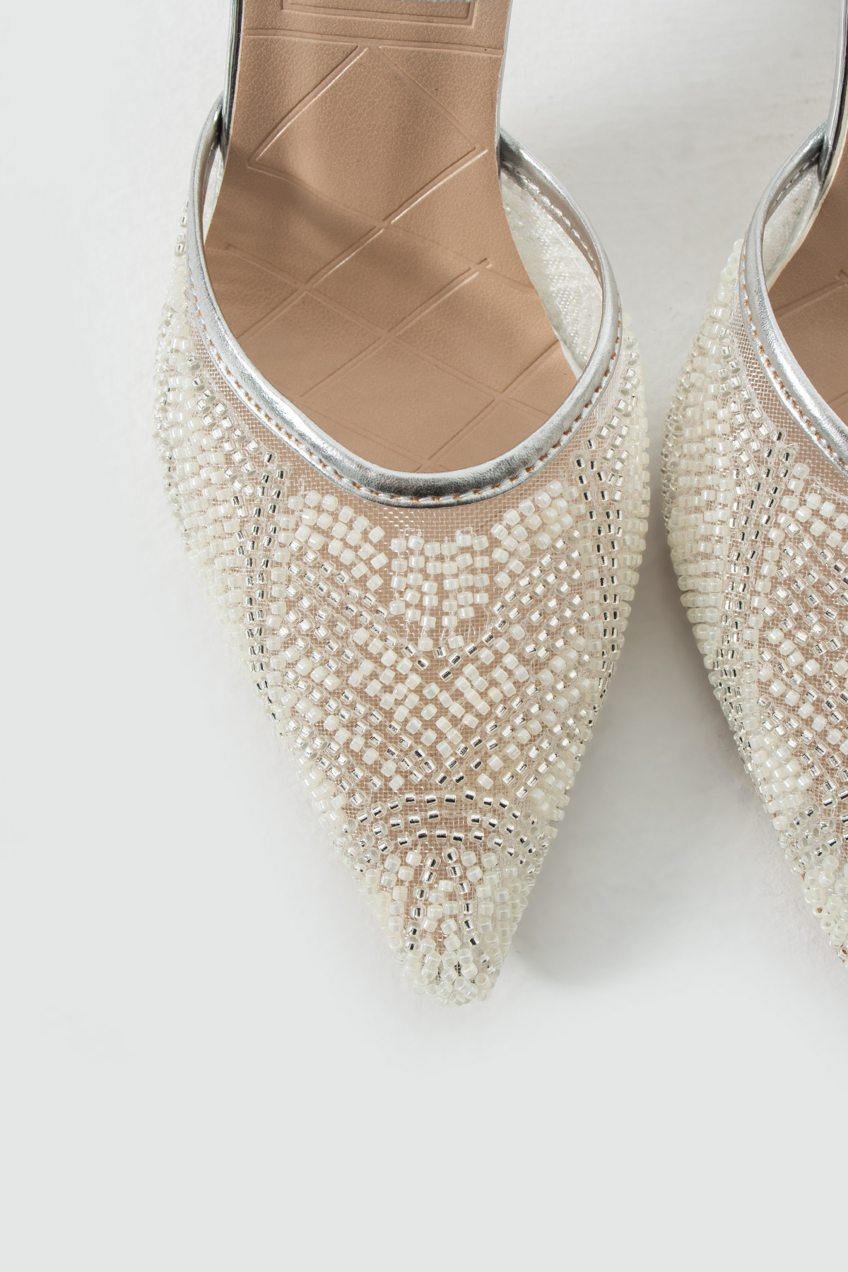 DUXAL SHOES Liza Işıltılı Boncuk Detaylı Sivri Burun Topuklu Ayakkabı görsel 5