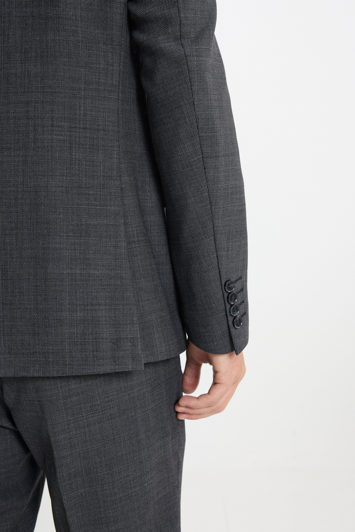 Altınyıldız Classics Erkek Antrasit Taşınabilir Torbalı Slim Fit Mono Yaka Desenli Takım Elbise görsel 7