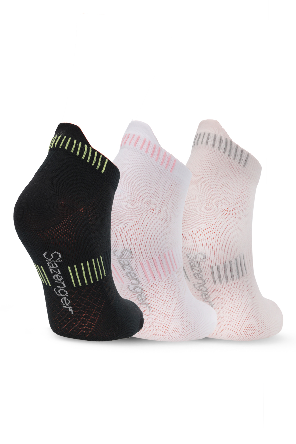 SLAZENGER JALIA 3 lü Kadın Siyah / Beyaz Çorap görsel 2